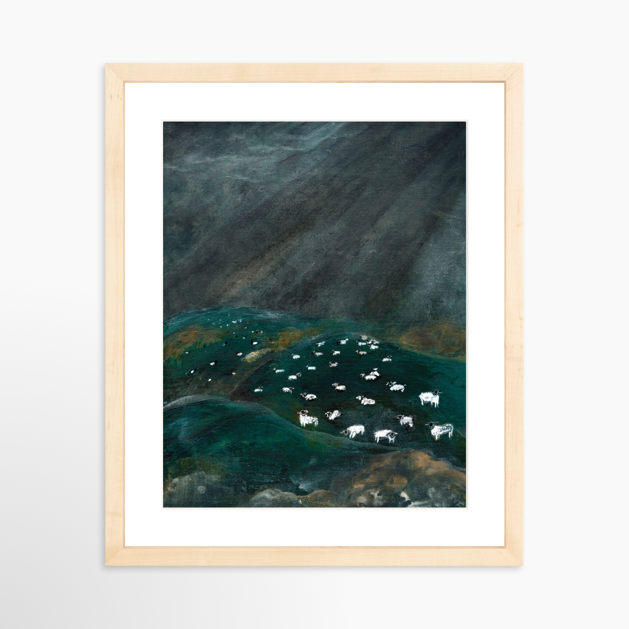 11x14 / Natural Frame + White Mat