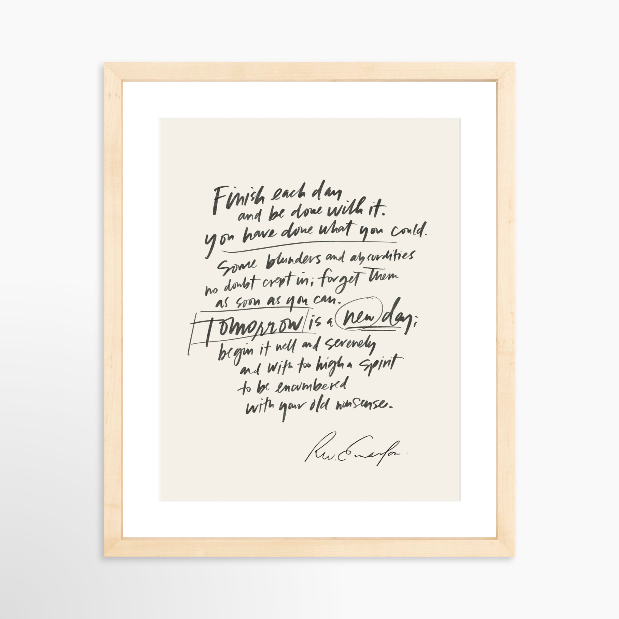 11x14 / Natural Frame + White Mat