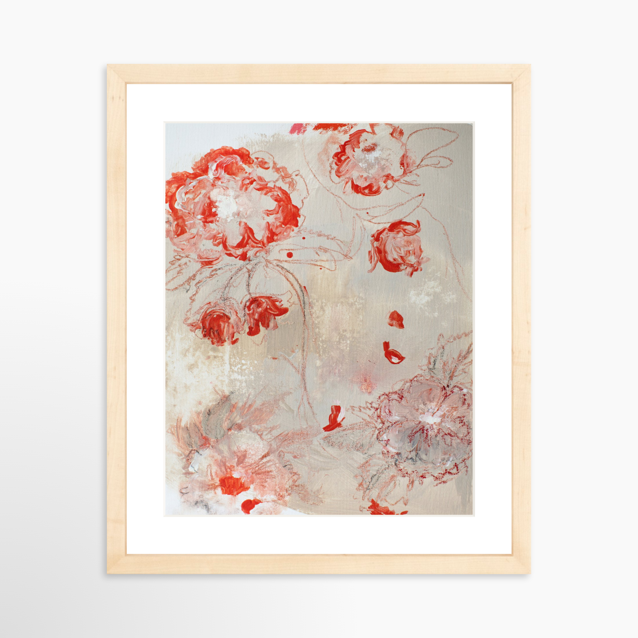 11x14 / Natural Frame + White Mat