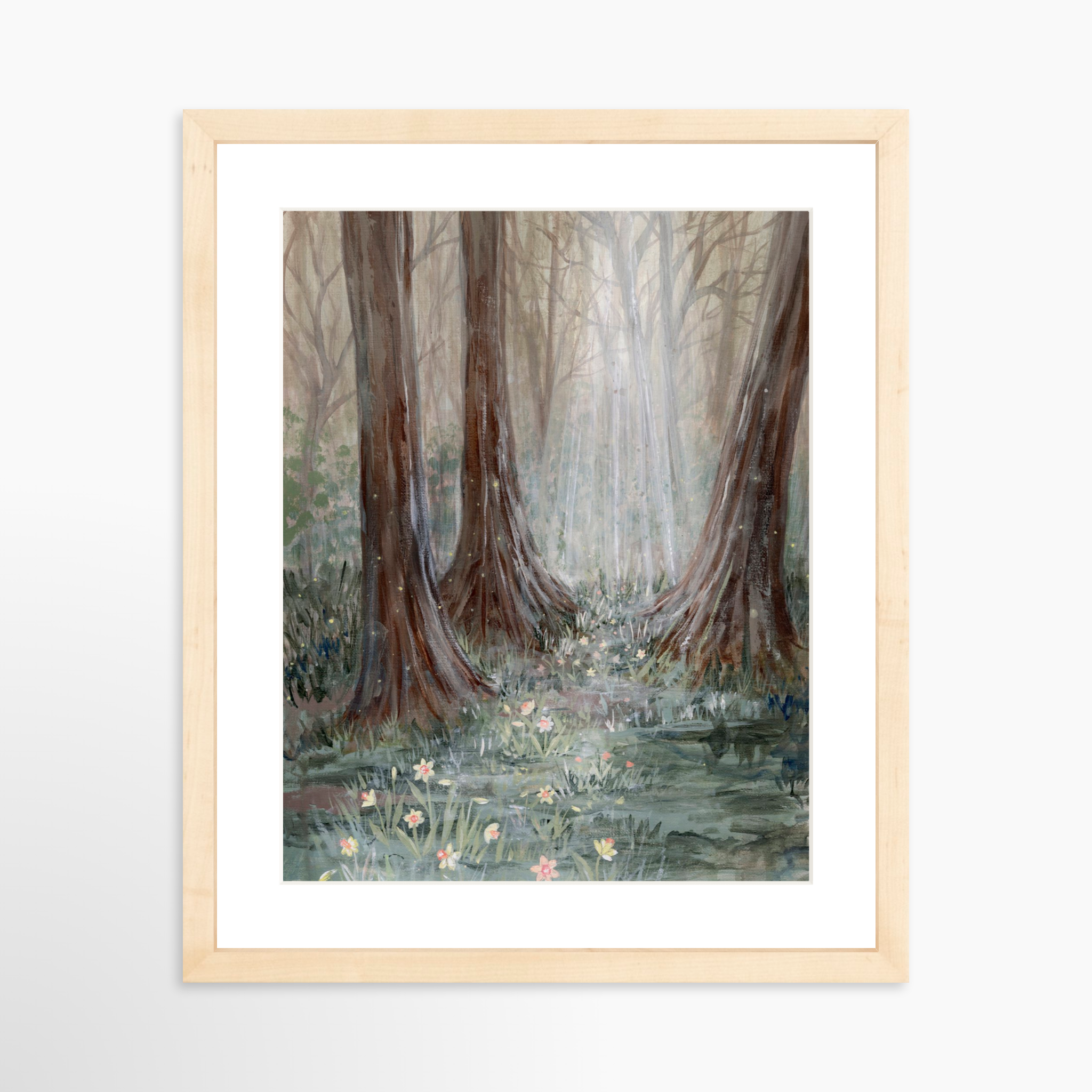 11x14 / Natural Frame + White Mat