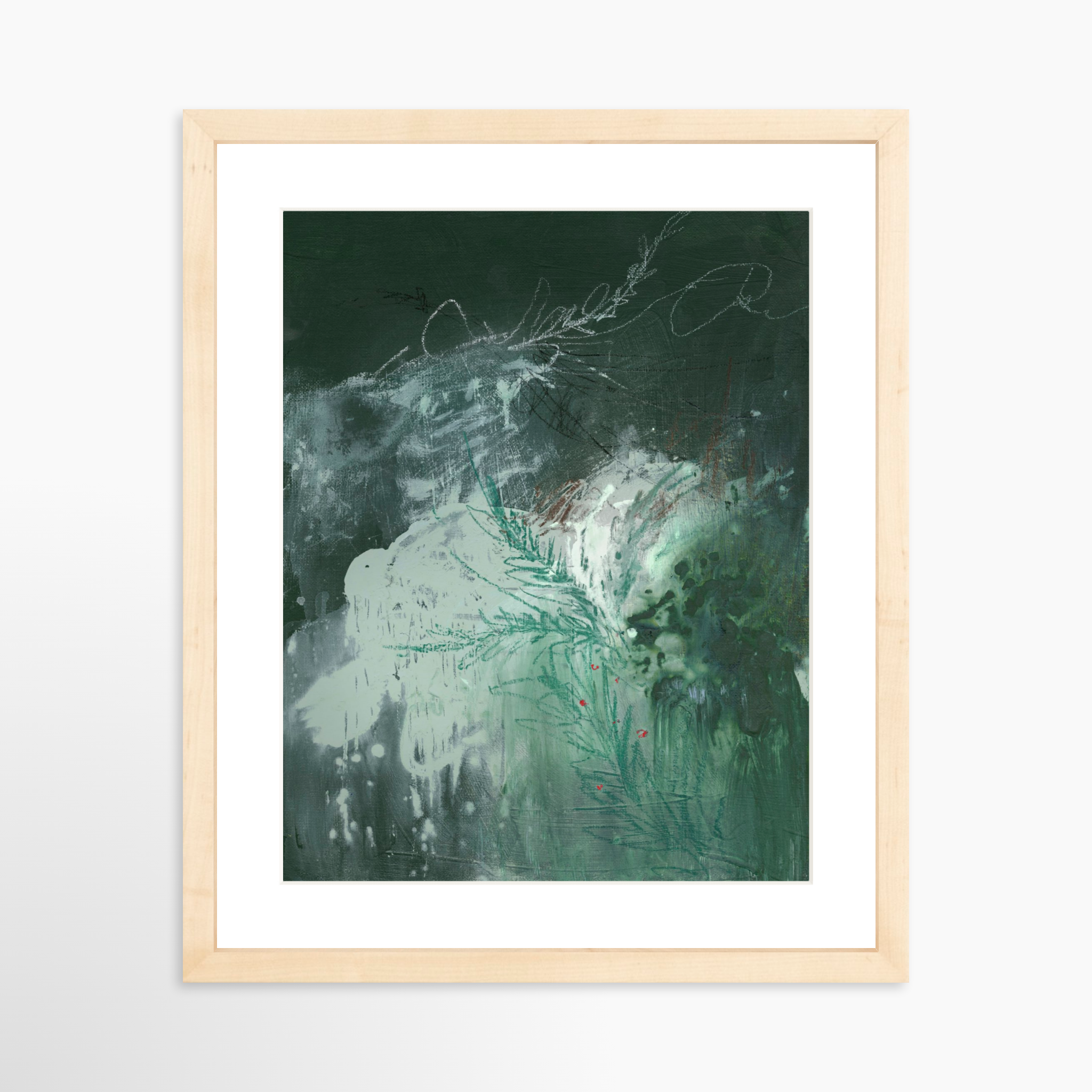 11x14 / Natural Frame + White Mat