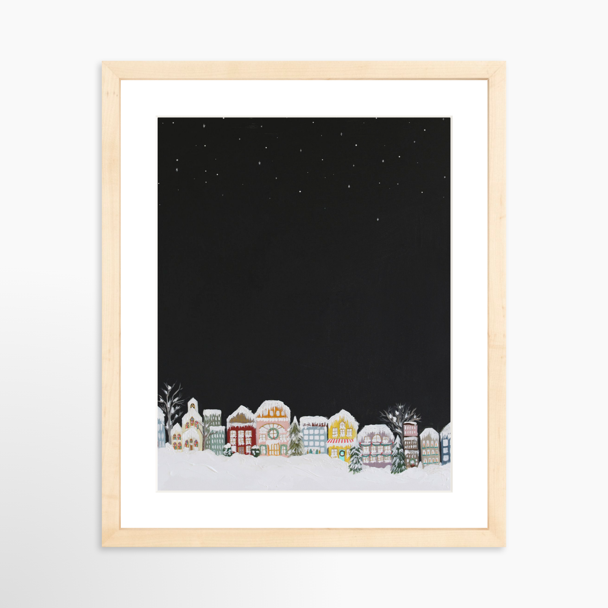 11x14 / Natural Frame + White Mat