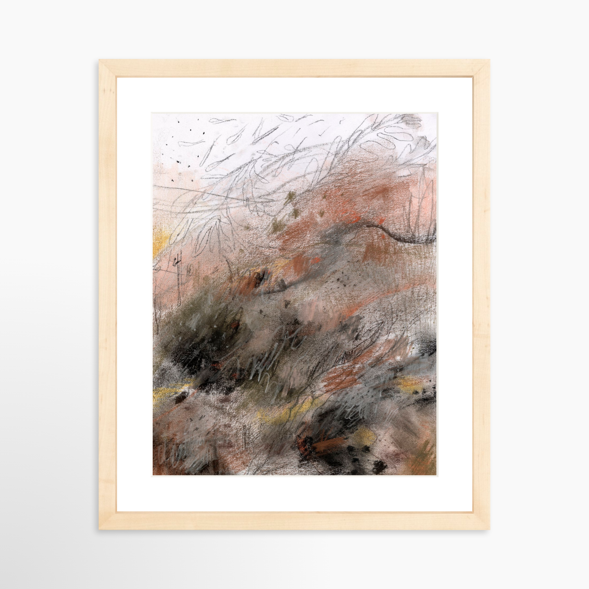 11x14 / Natural Frame + White Mat