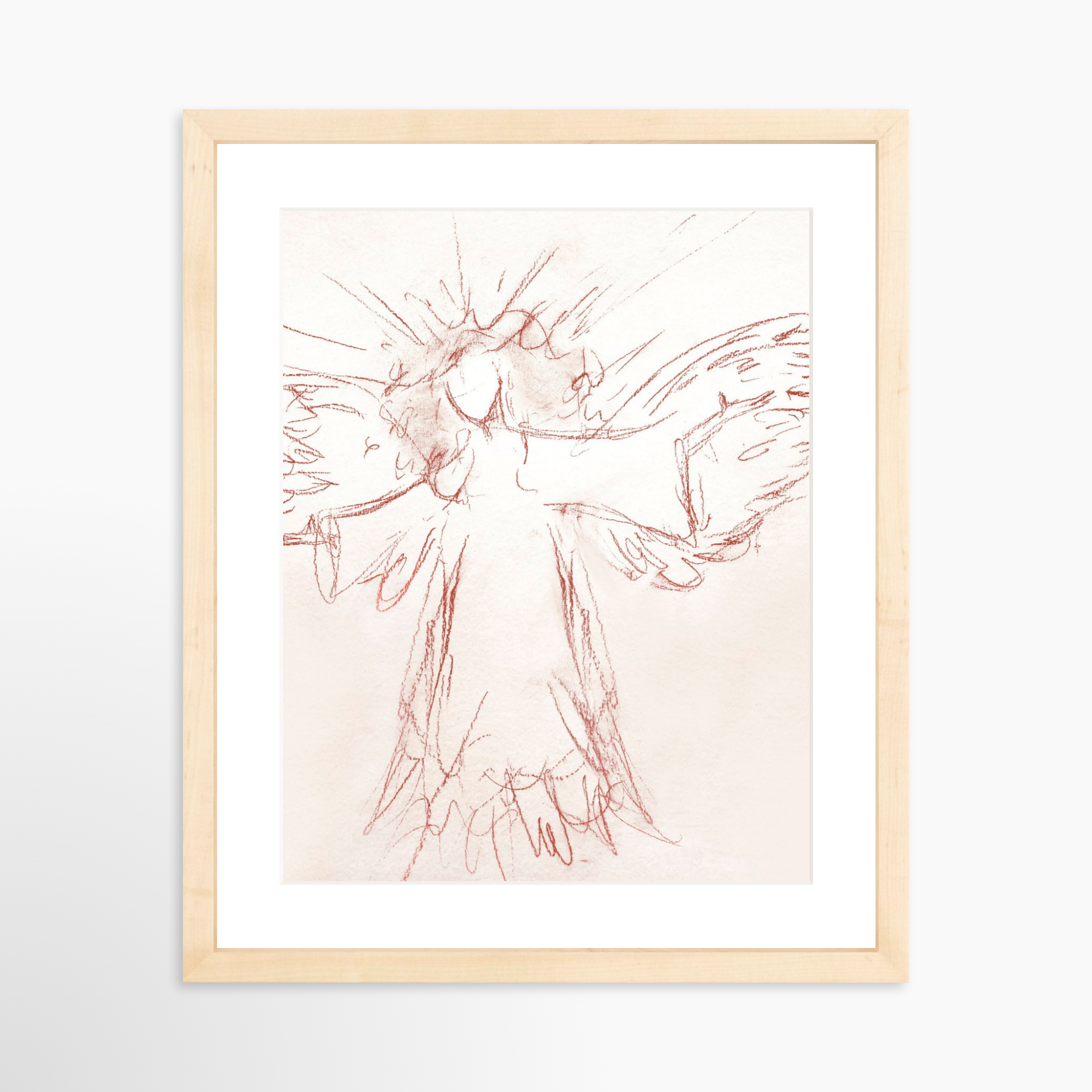 11x14 / Natural Frame + White Mat