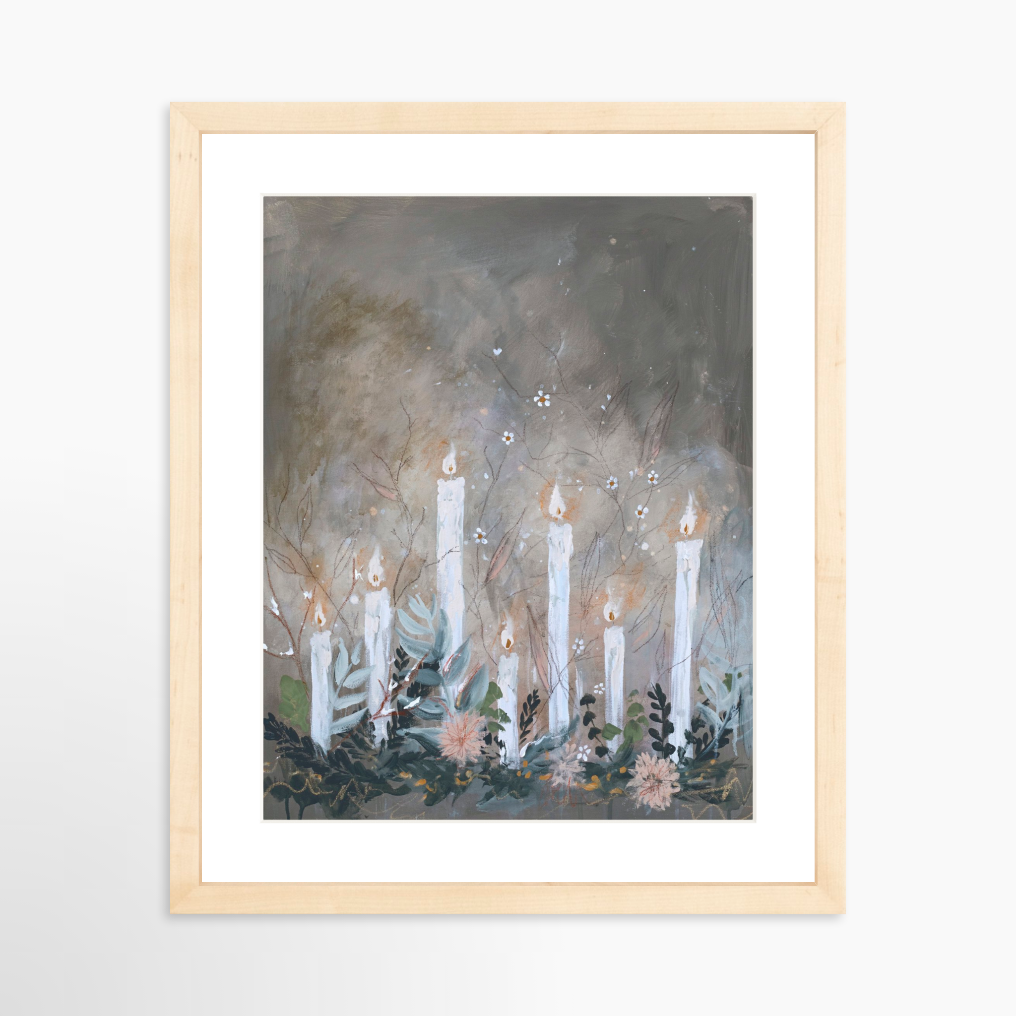 11x14 / Natural Frame + White Mat