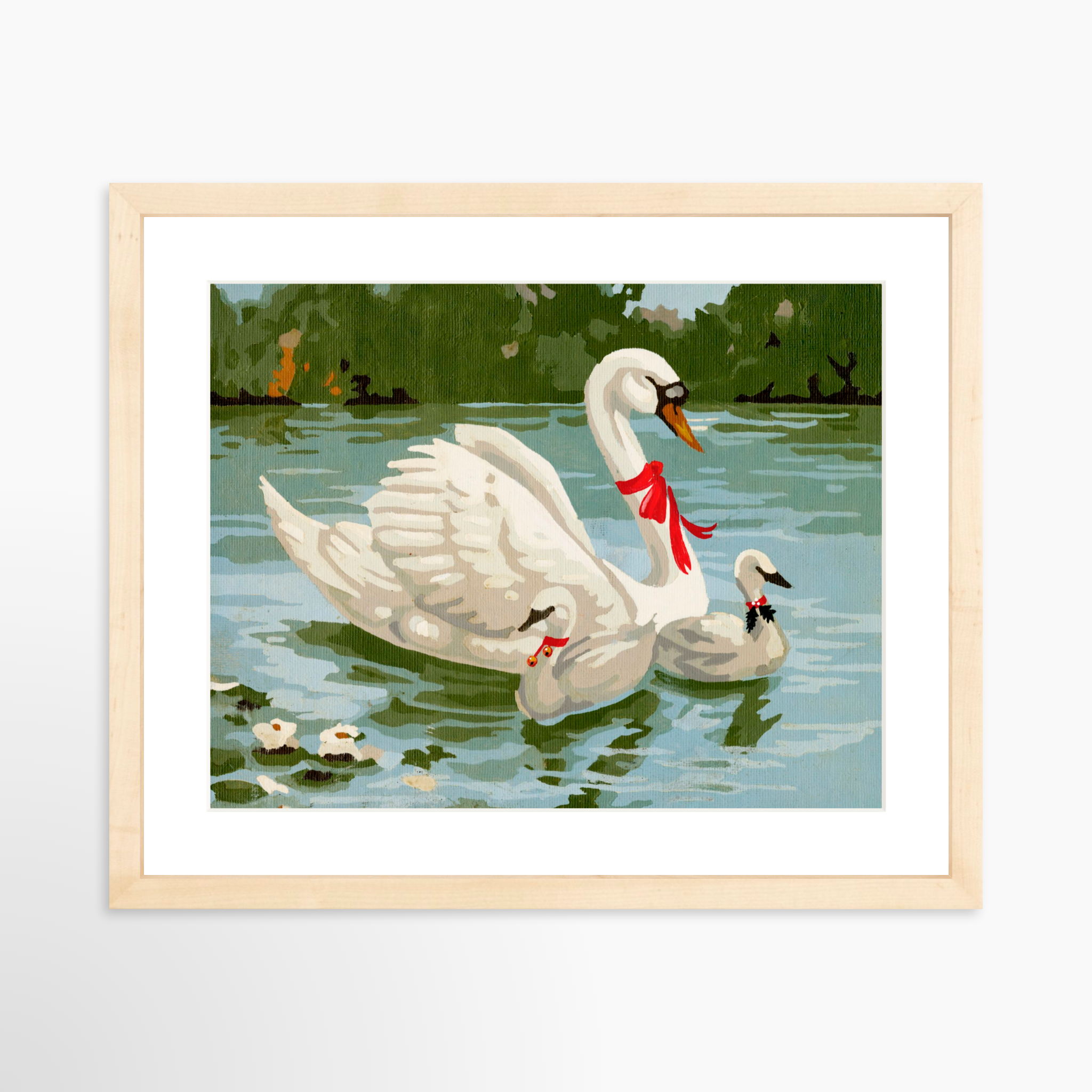 14x11 / Natural Frame + White Mat