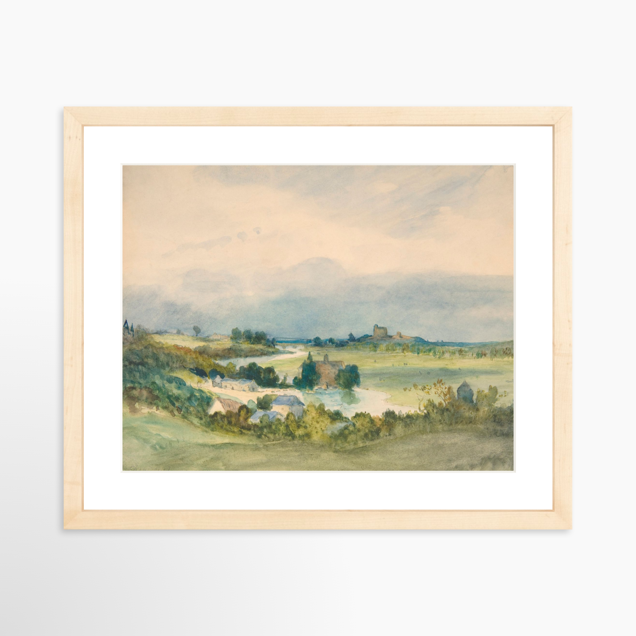 14x11 / Natural Frame + White Mat