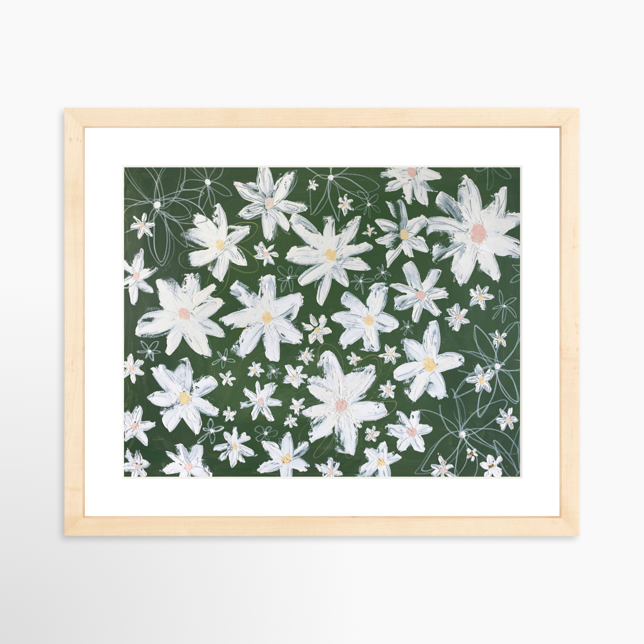 14x11 / Natural Frame + White Mat