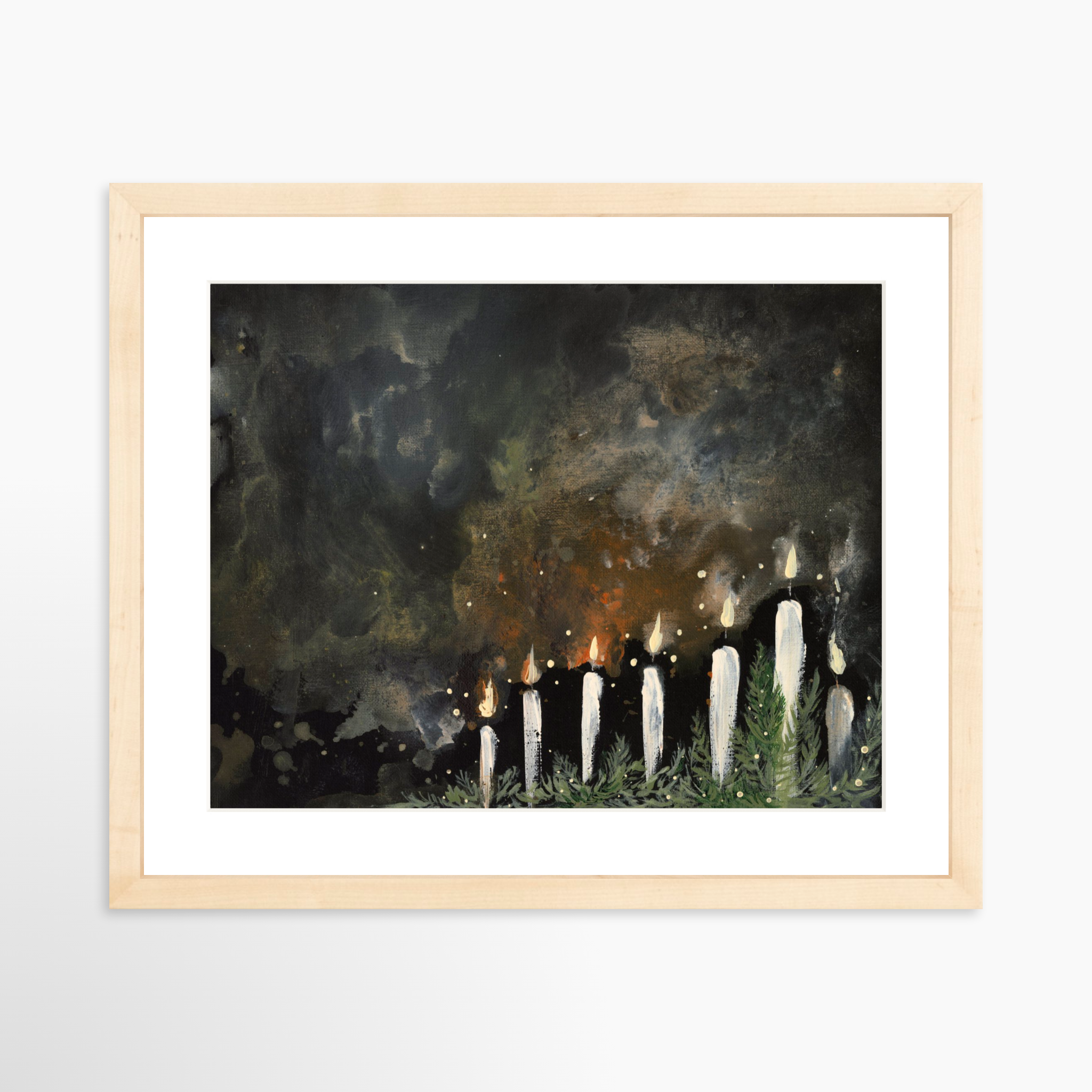 14x11 / Natural Frame + White Mat