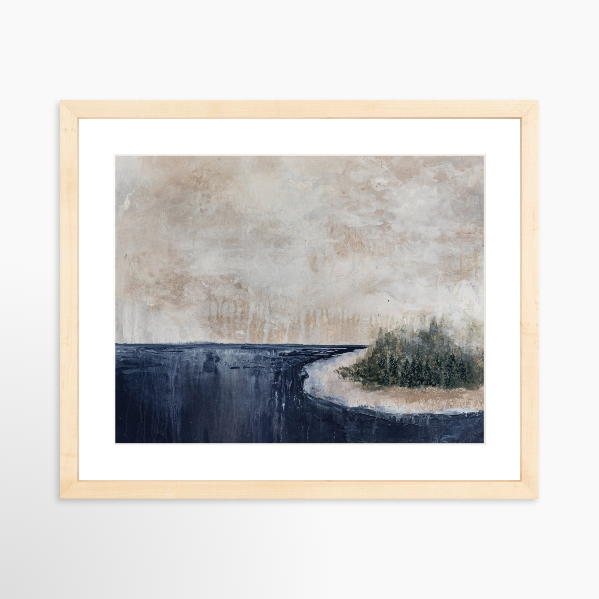 14x11 / Natural Frame + White Mat