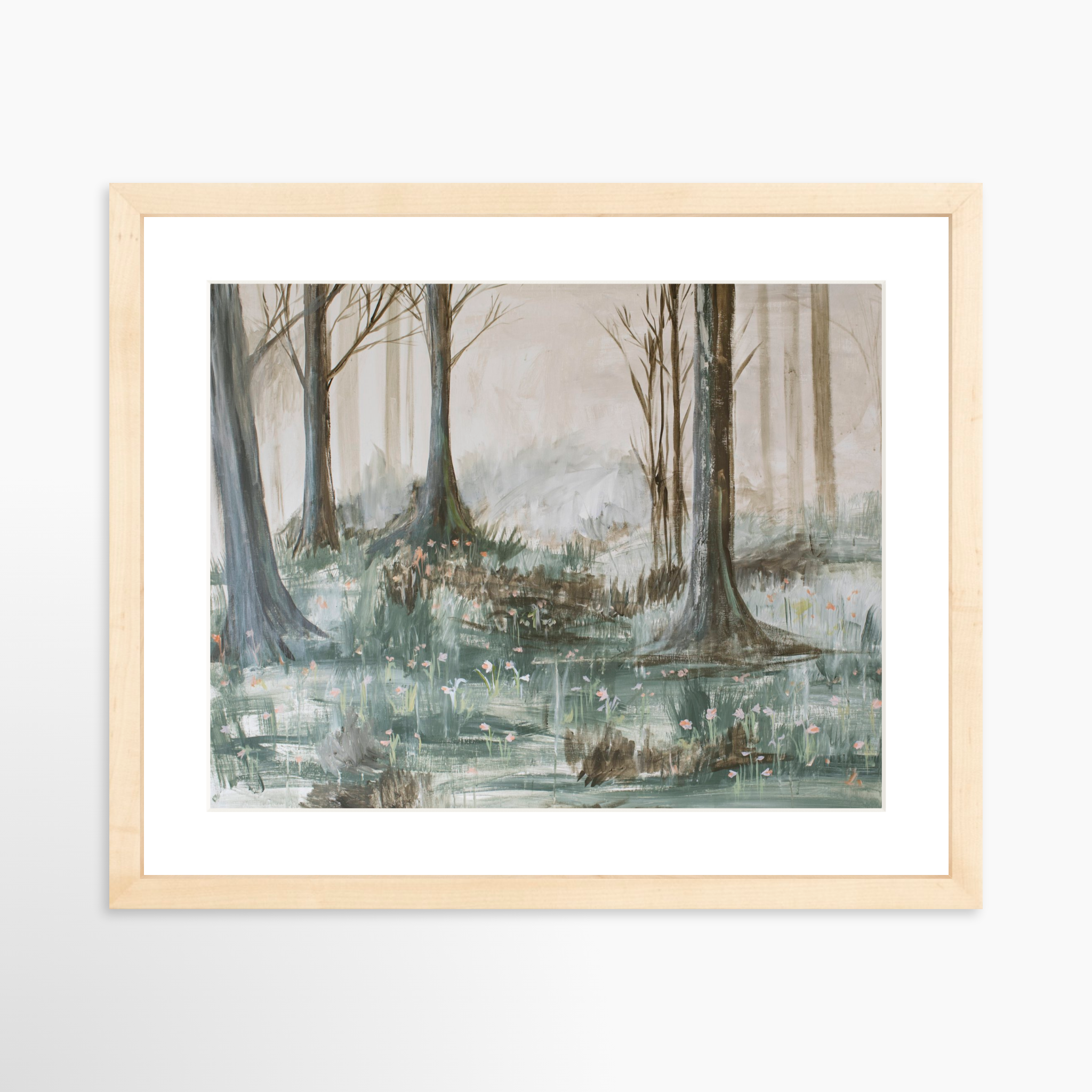 14x11 / Natural Frame + White Mat