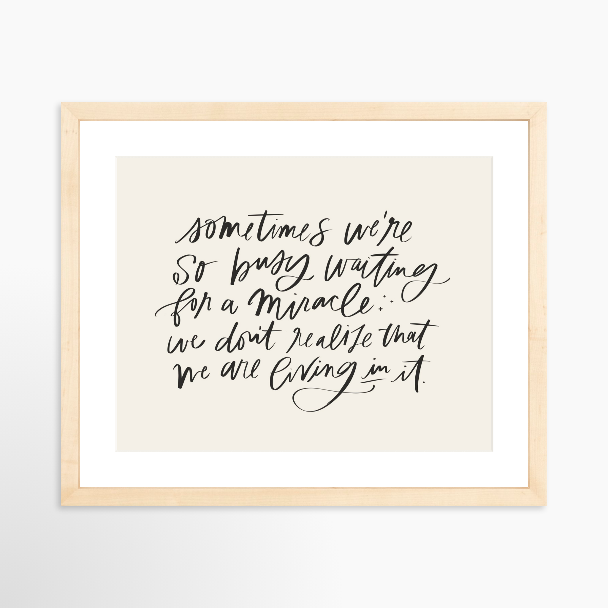 14x11 / Natural Frame + White Mat