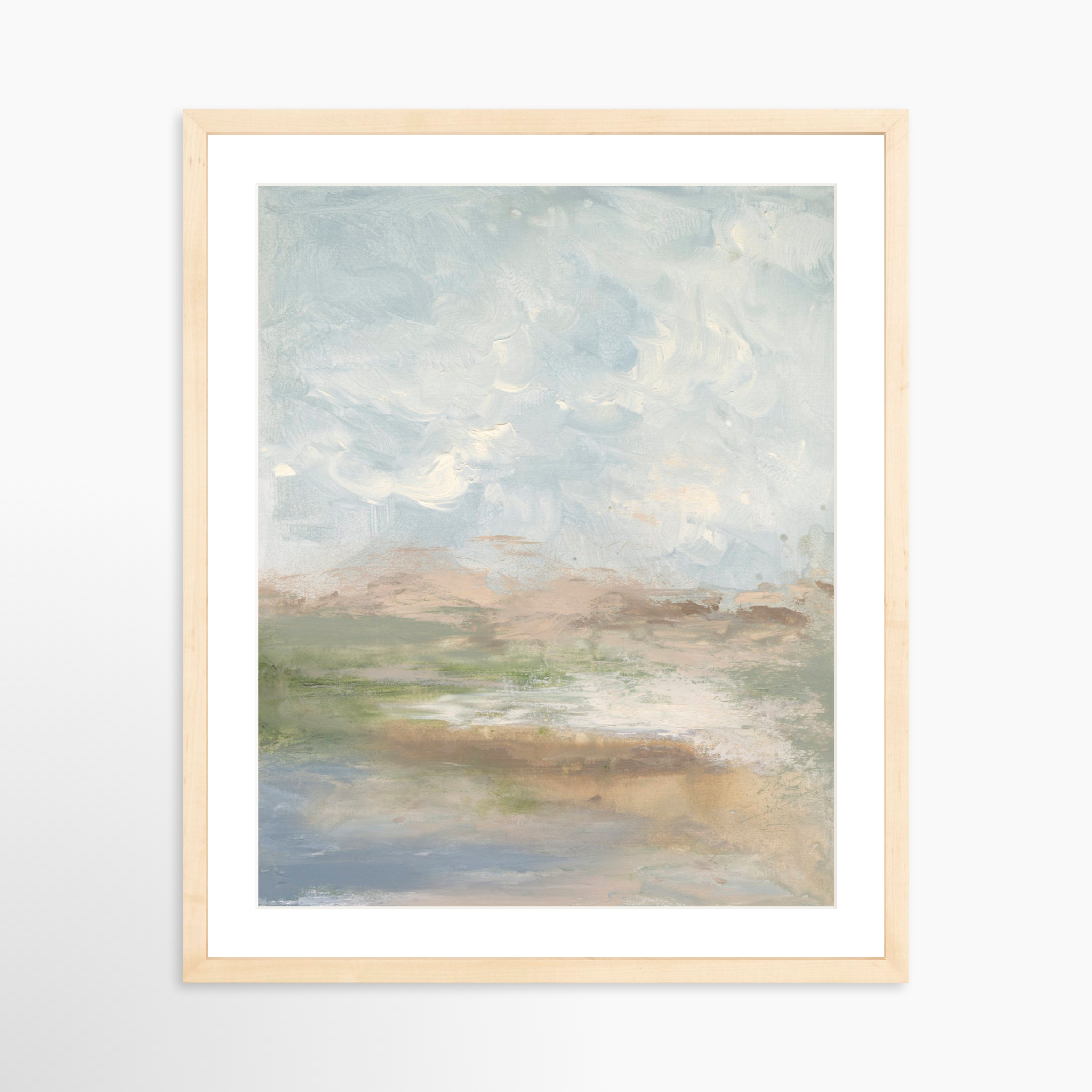 16x20 / Natural Frame + White Mat