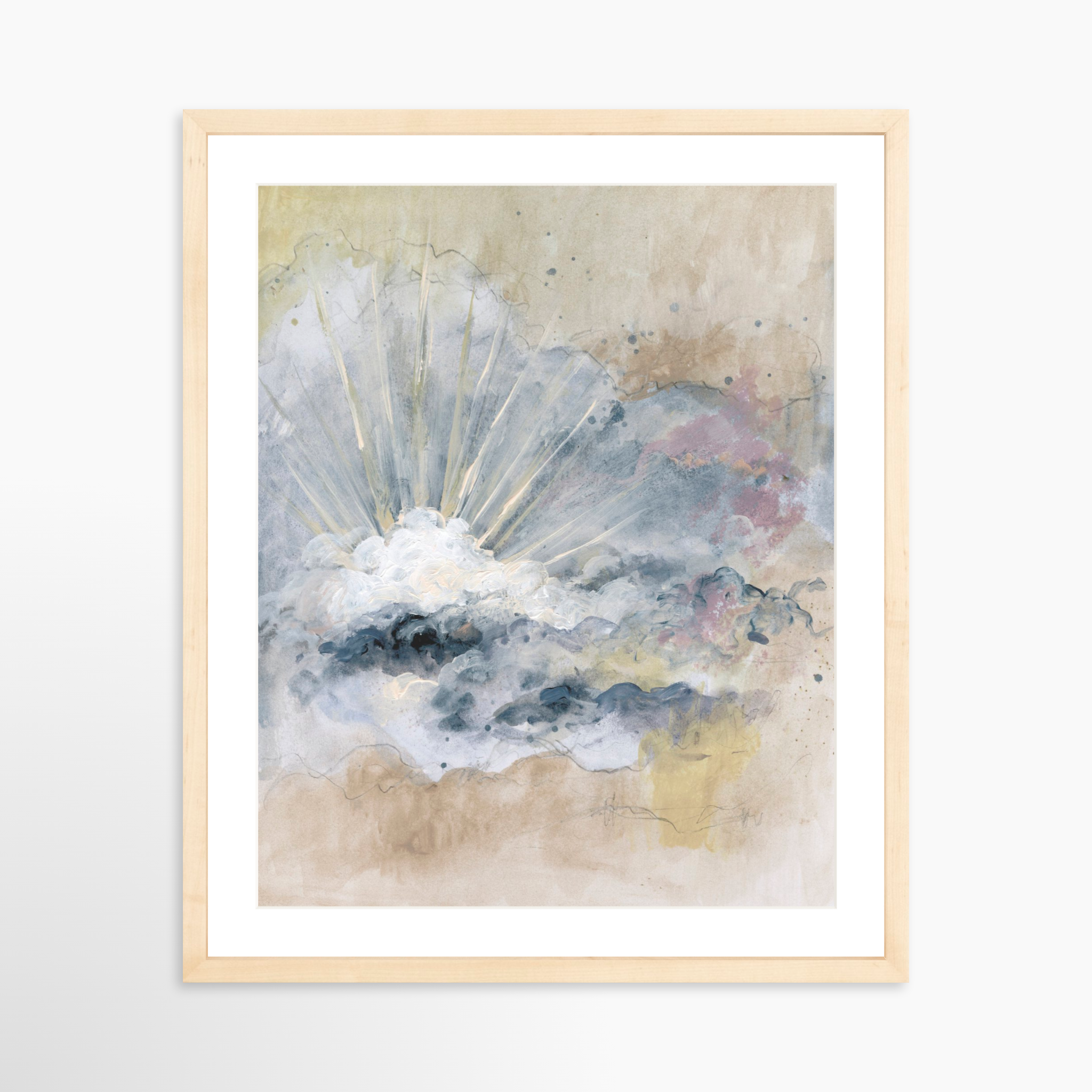 16x20 / Natural Frame + White Mat