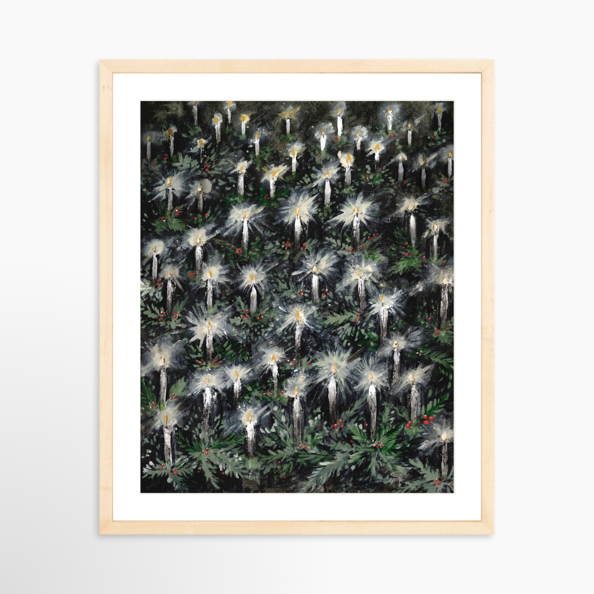 16x20 / Natural Frame + White Mat