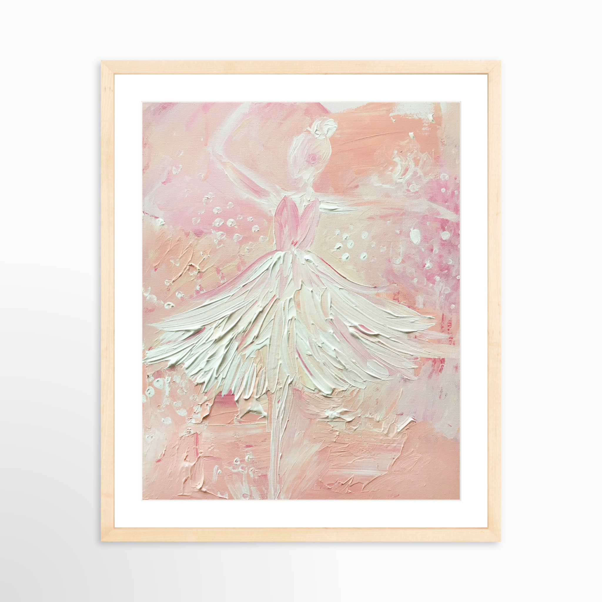 16x20 / Natural Frame + White Mat