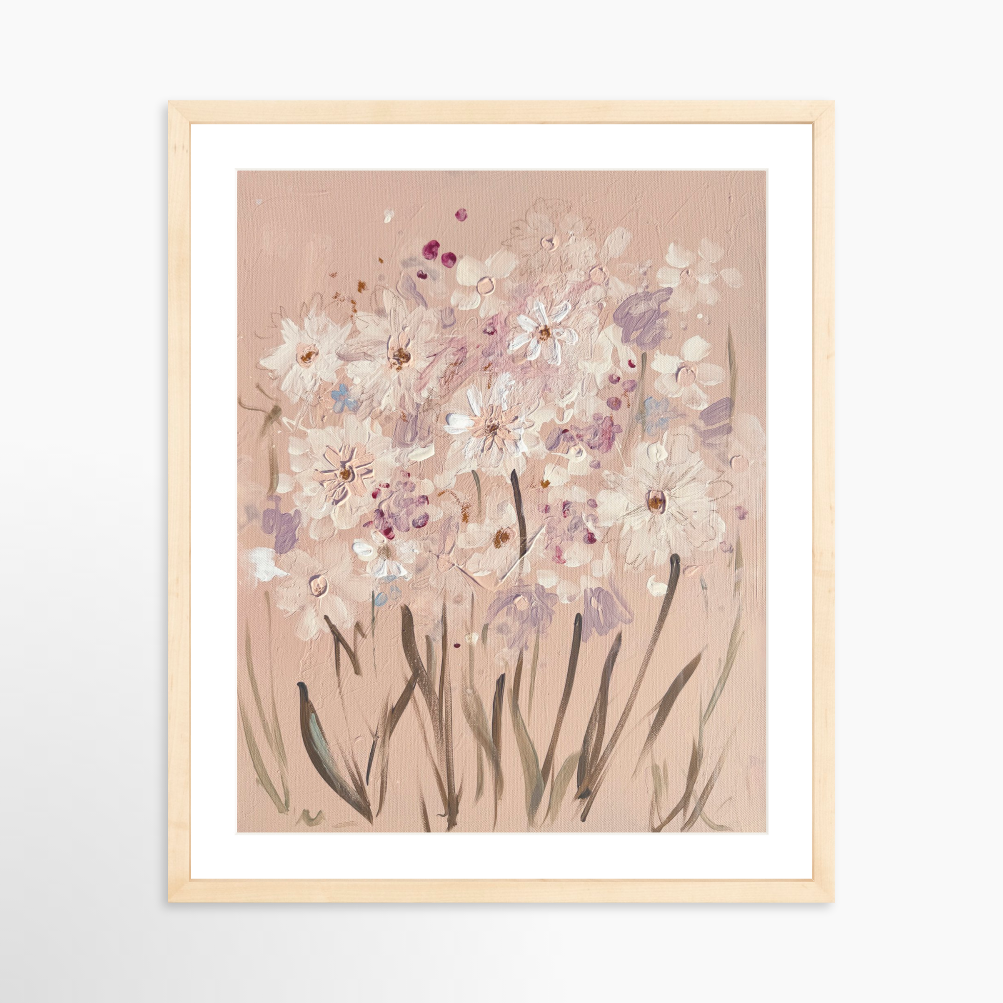 16x20 / Natural Frame + White Mat