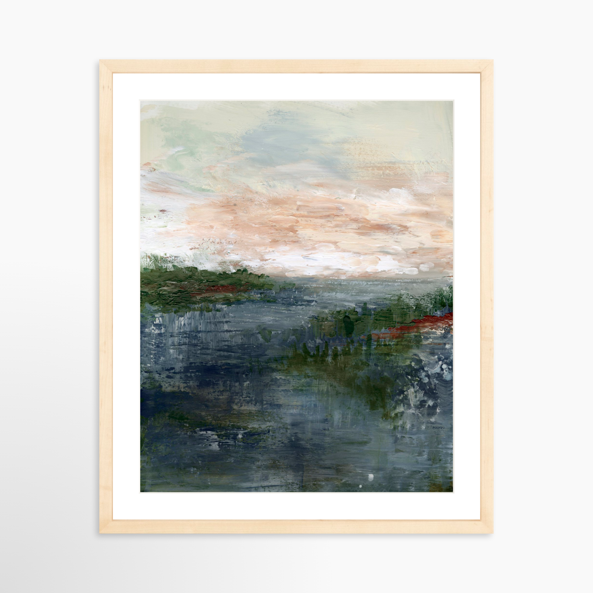 16x20 / Natural Frame + White Mat