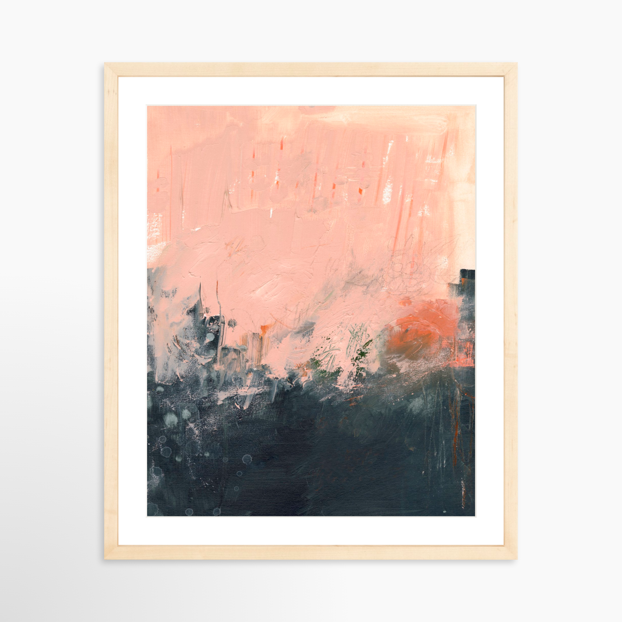 16x20 / Natural Frame + White Mat