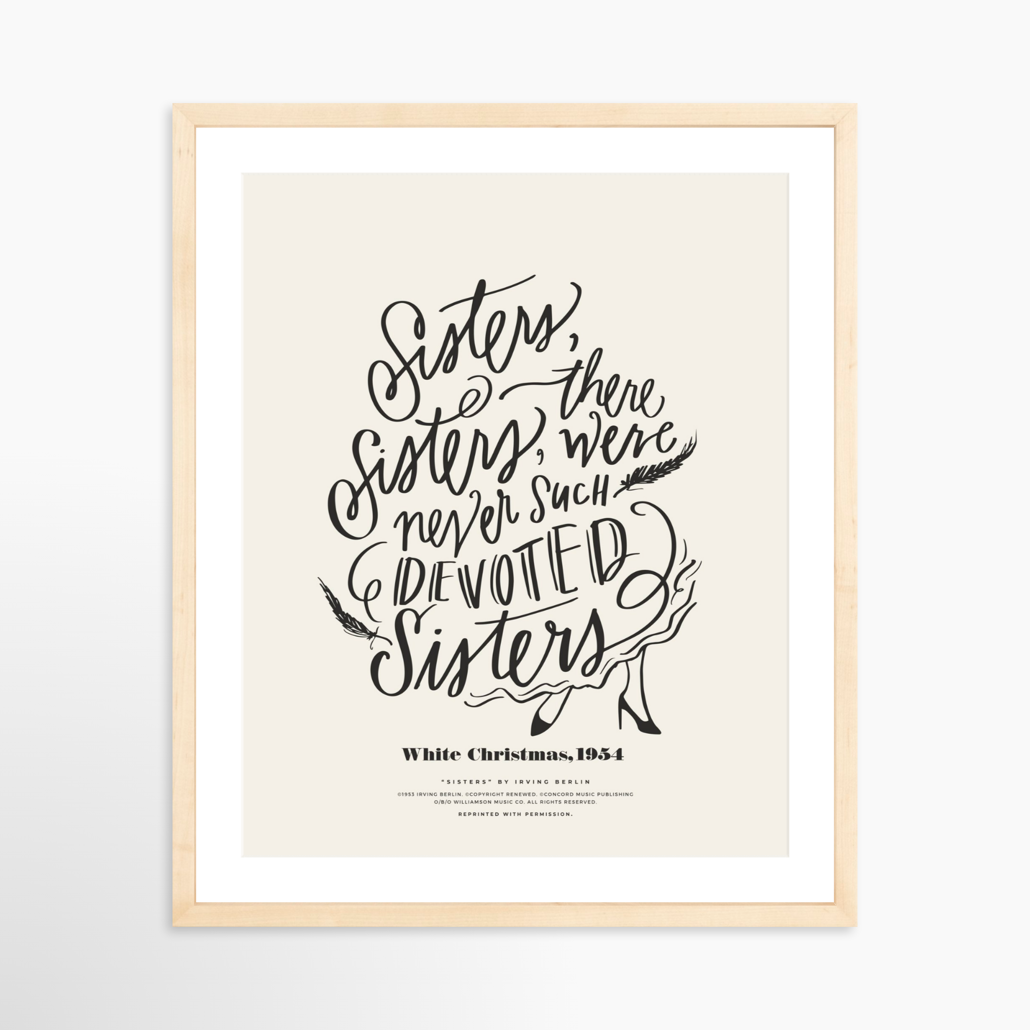 16x20 / Natural Frame + White Mat