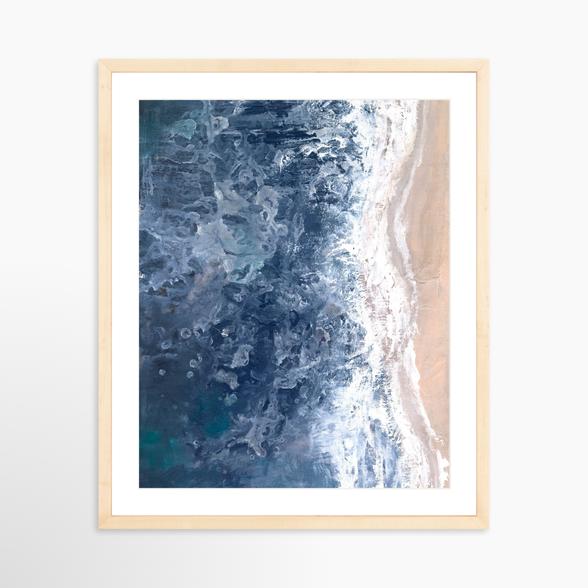 16x20 / Natural Frame + White Mat