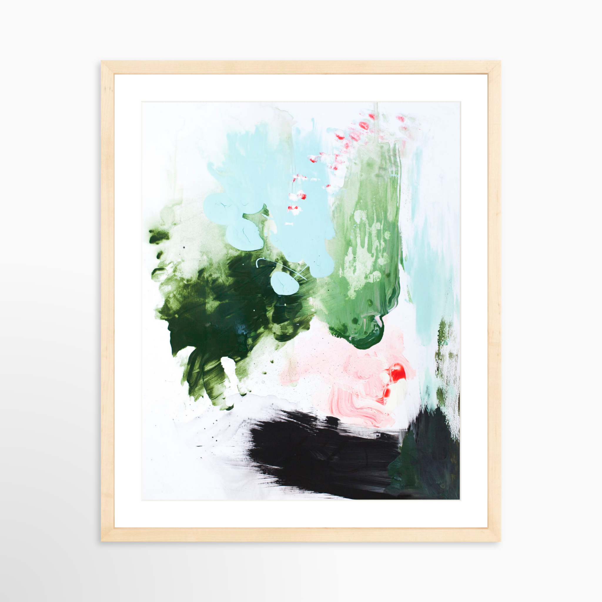 16x20 / Natural Frame + White Mat