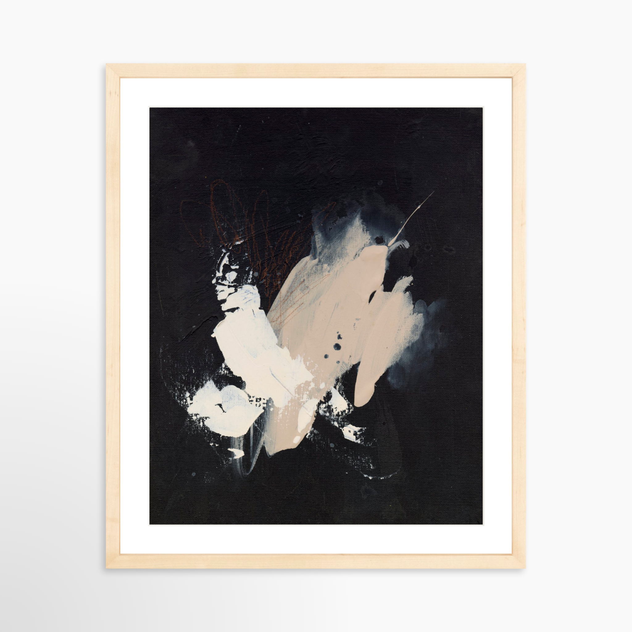 16x20 / Natural Frame + White Mat