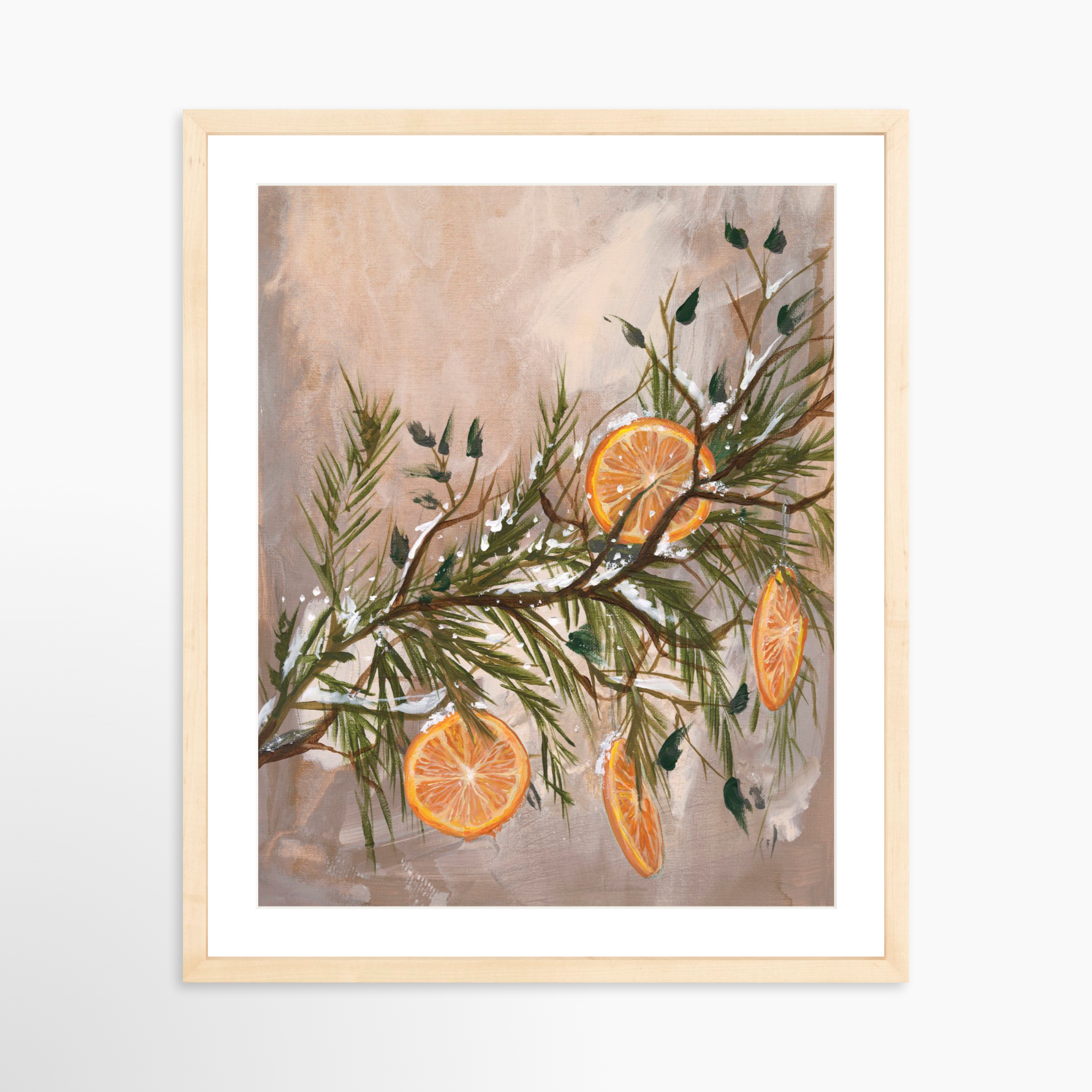 16x20 / Natural Frame + White Mat