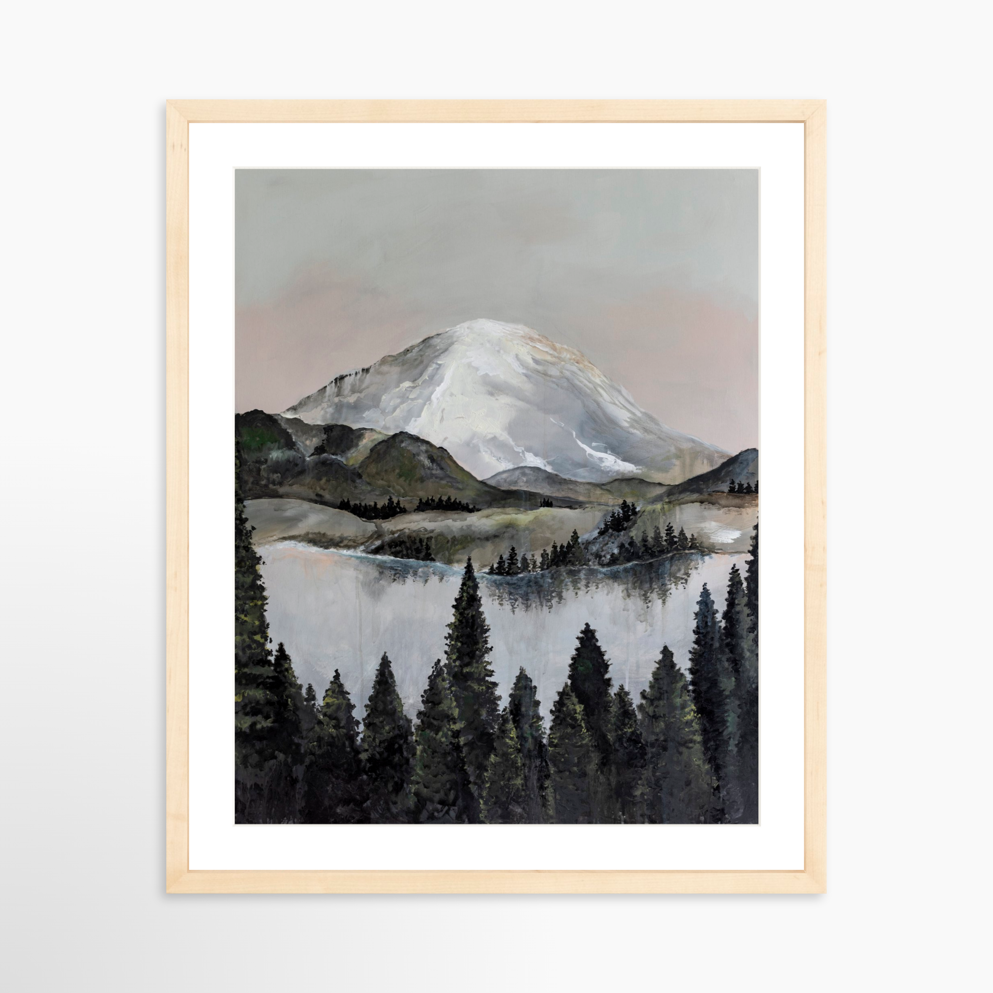 16x20 / Natural Frame + White Mat