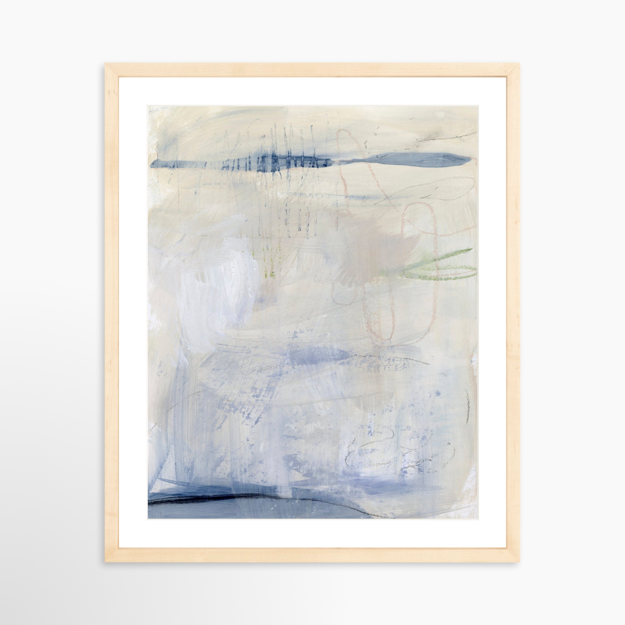 16x20 / Natural Frame + White Mat