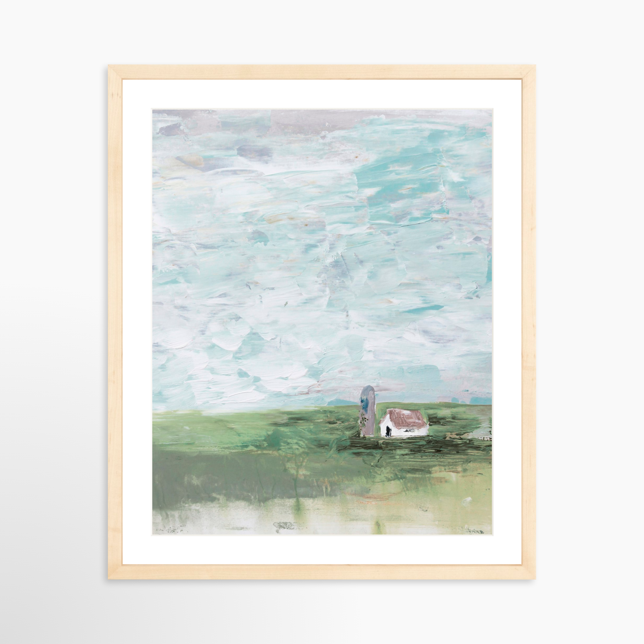 16x20 / Natural Frame + White Mat