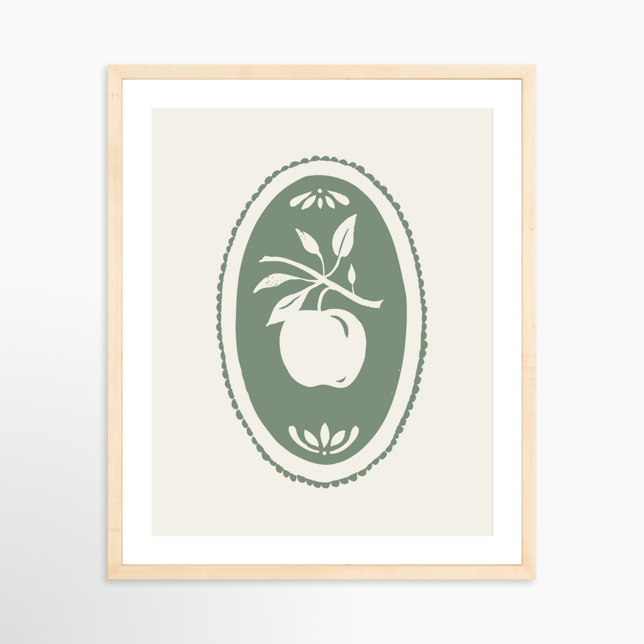 16x20 / Natural Frame + White Mat