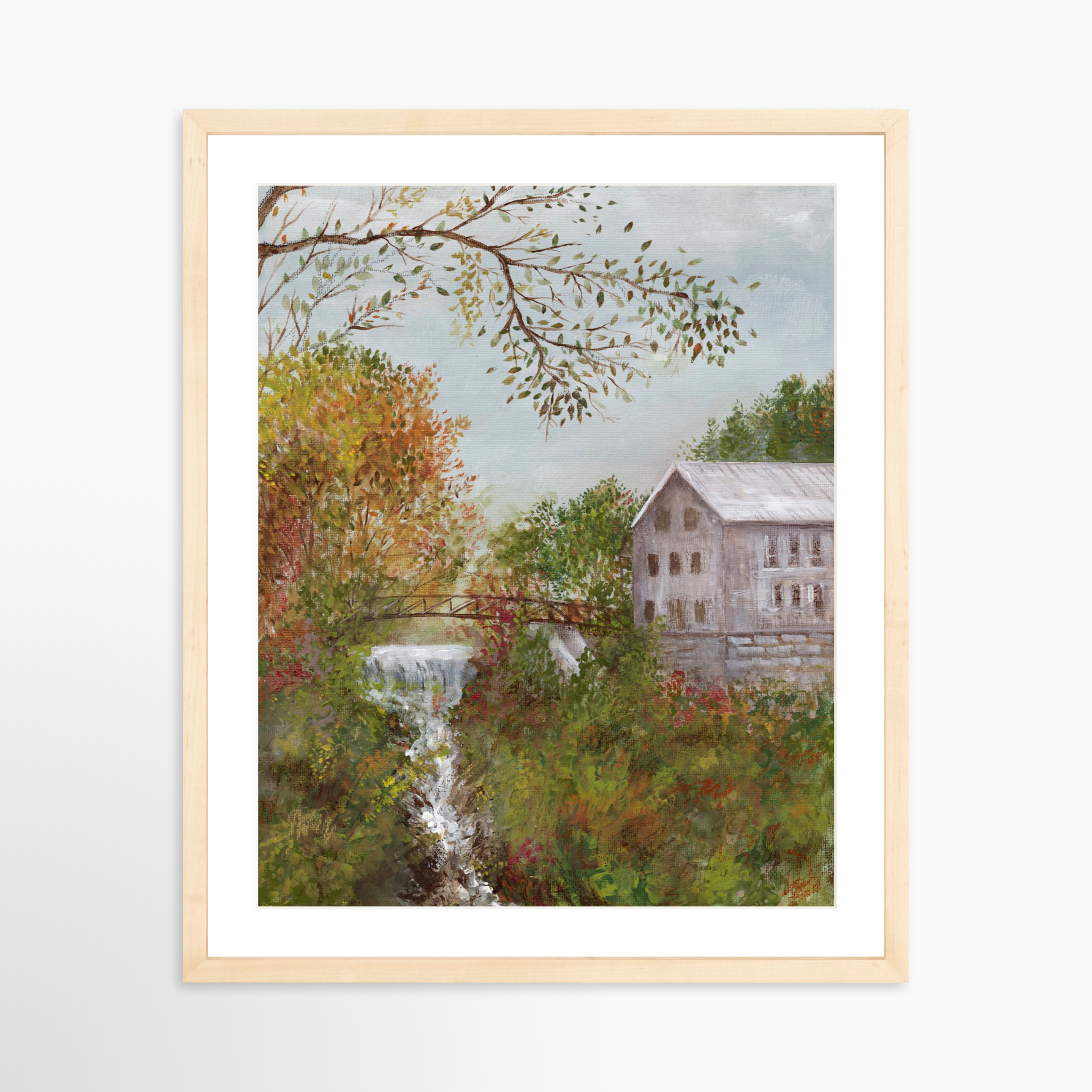 16x20 / Natural Frame + White Mat