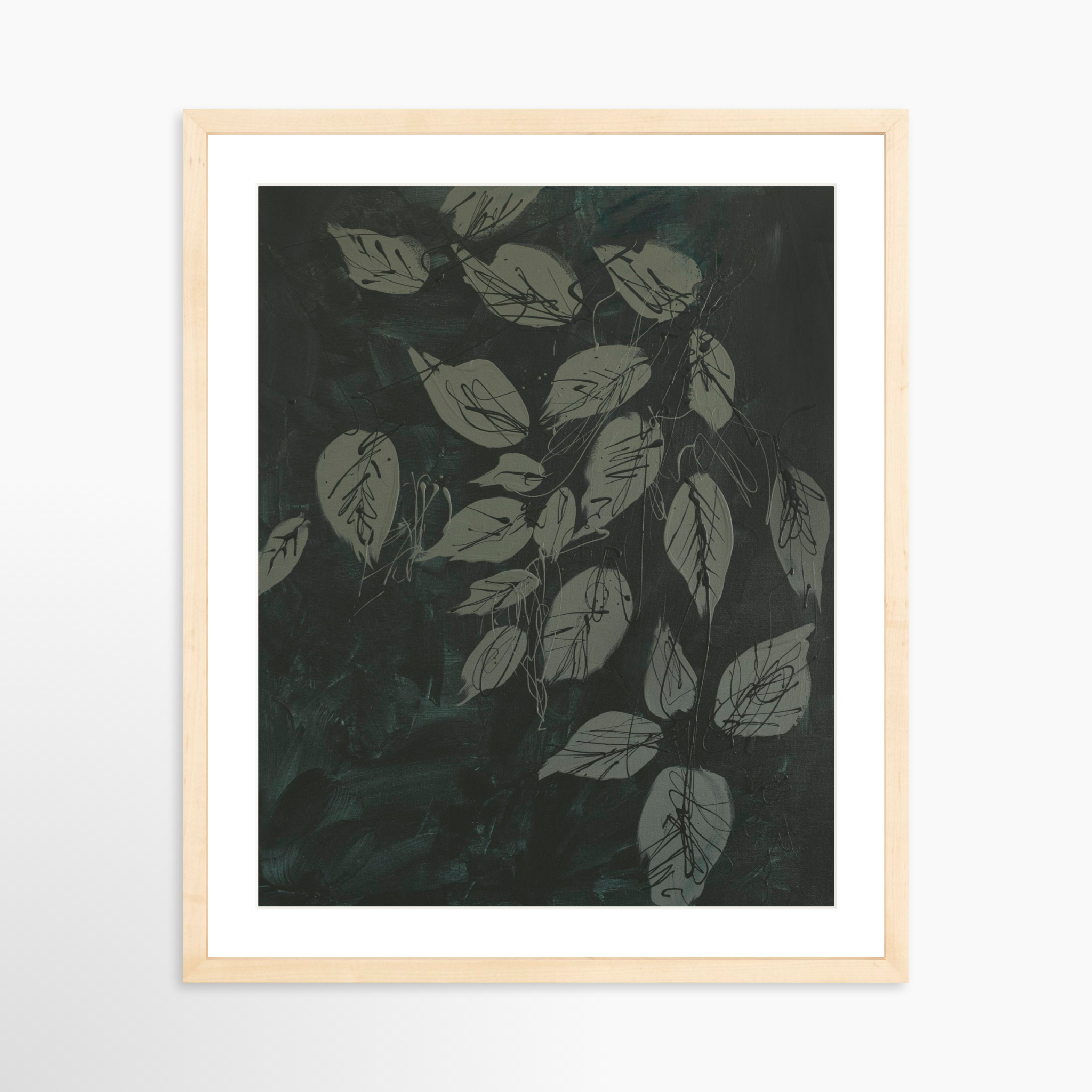 16x20 / Natural Frame + White Mat