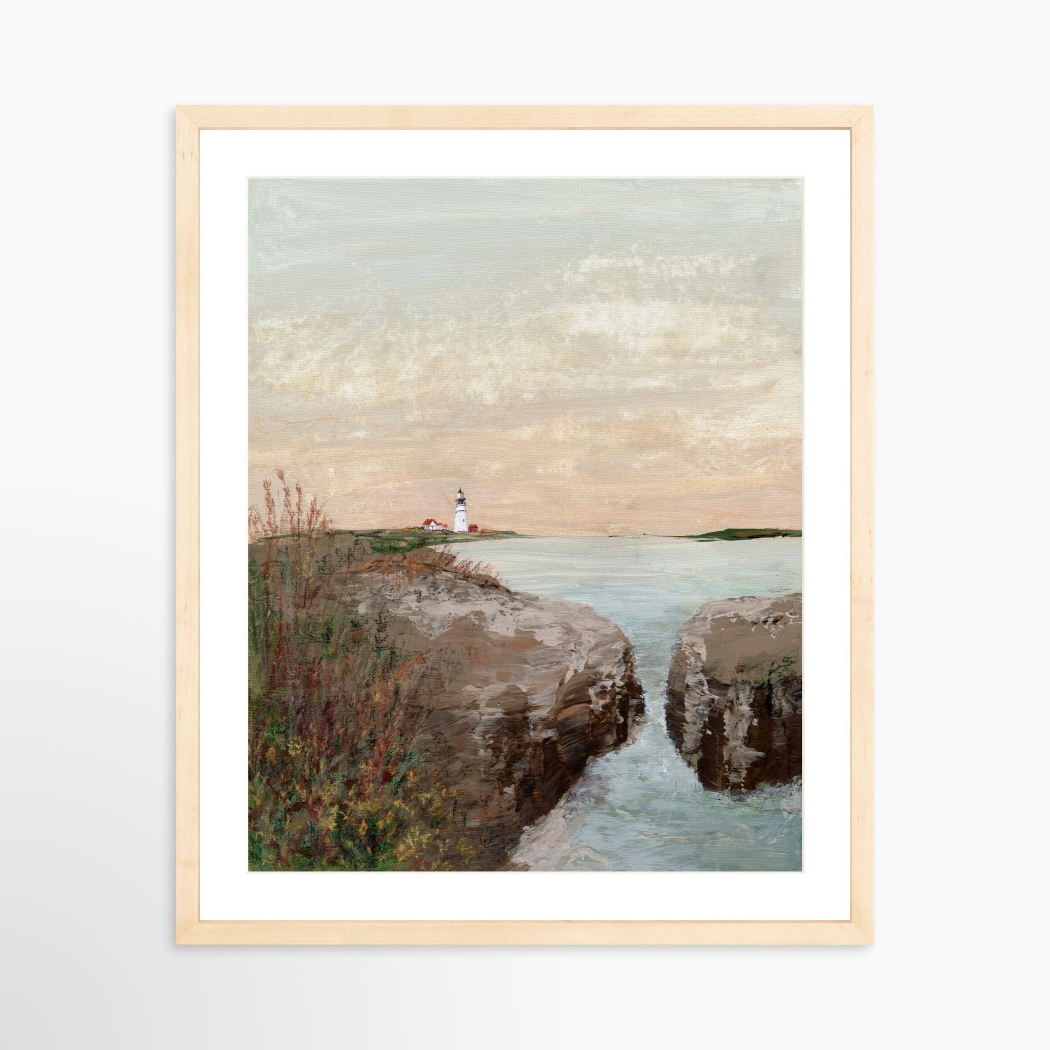16x20 / Natural Frame + White Mat