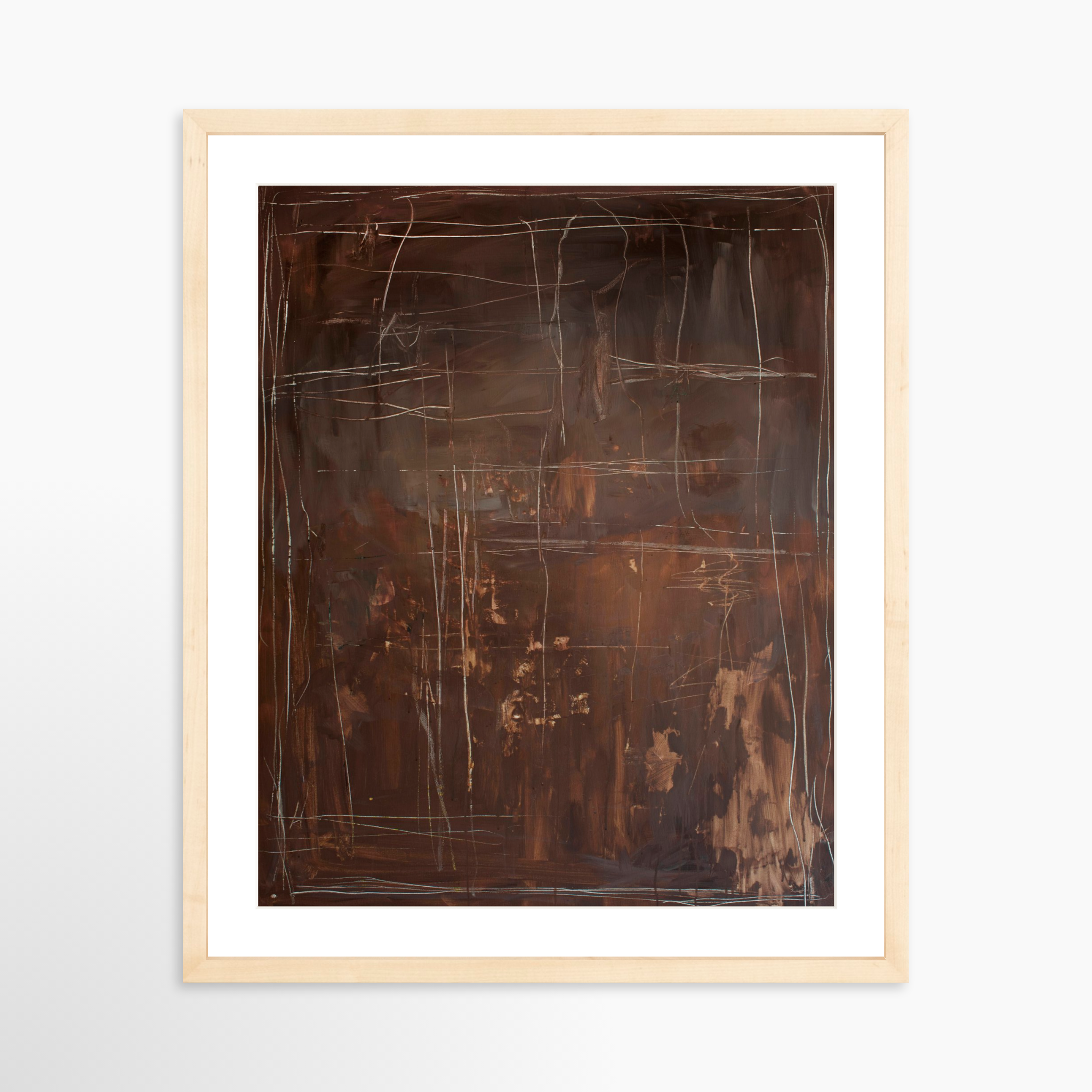 16x20 / Natural Frame + White Mat