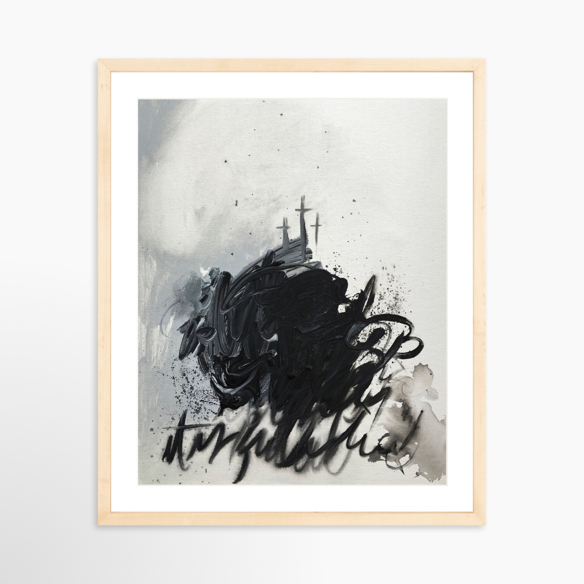 16x20 / Natural Frame + White Mat