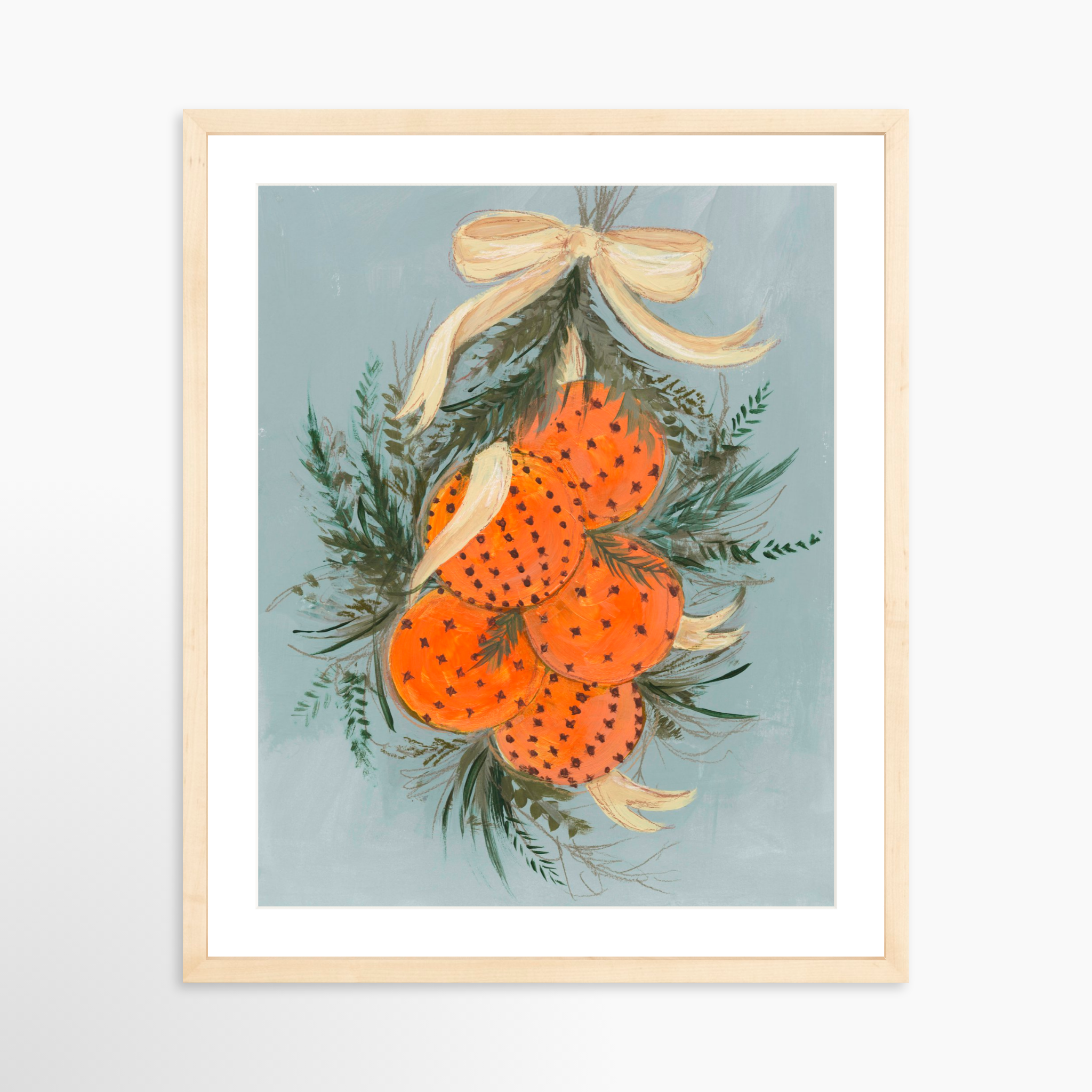 16x20 / Natural Frame + White Mat