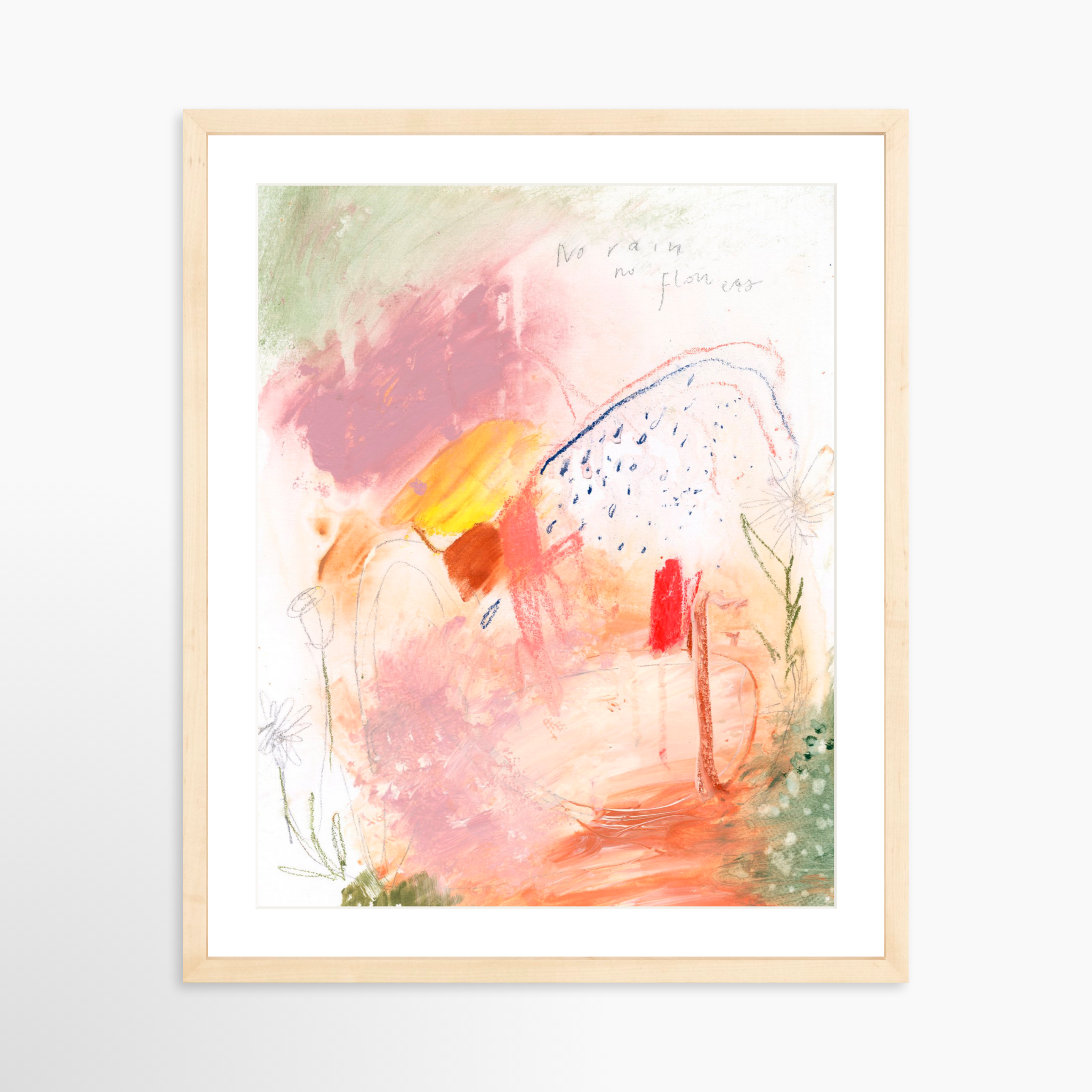 16x20 / Natural Frame + White Mat