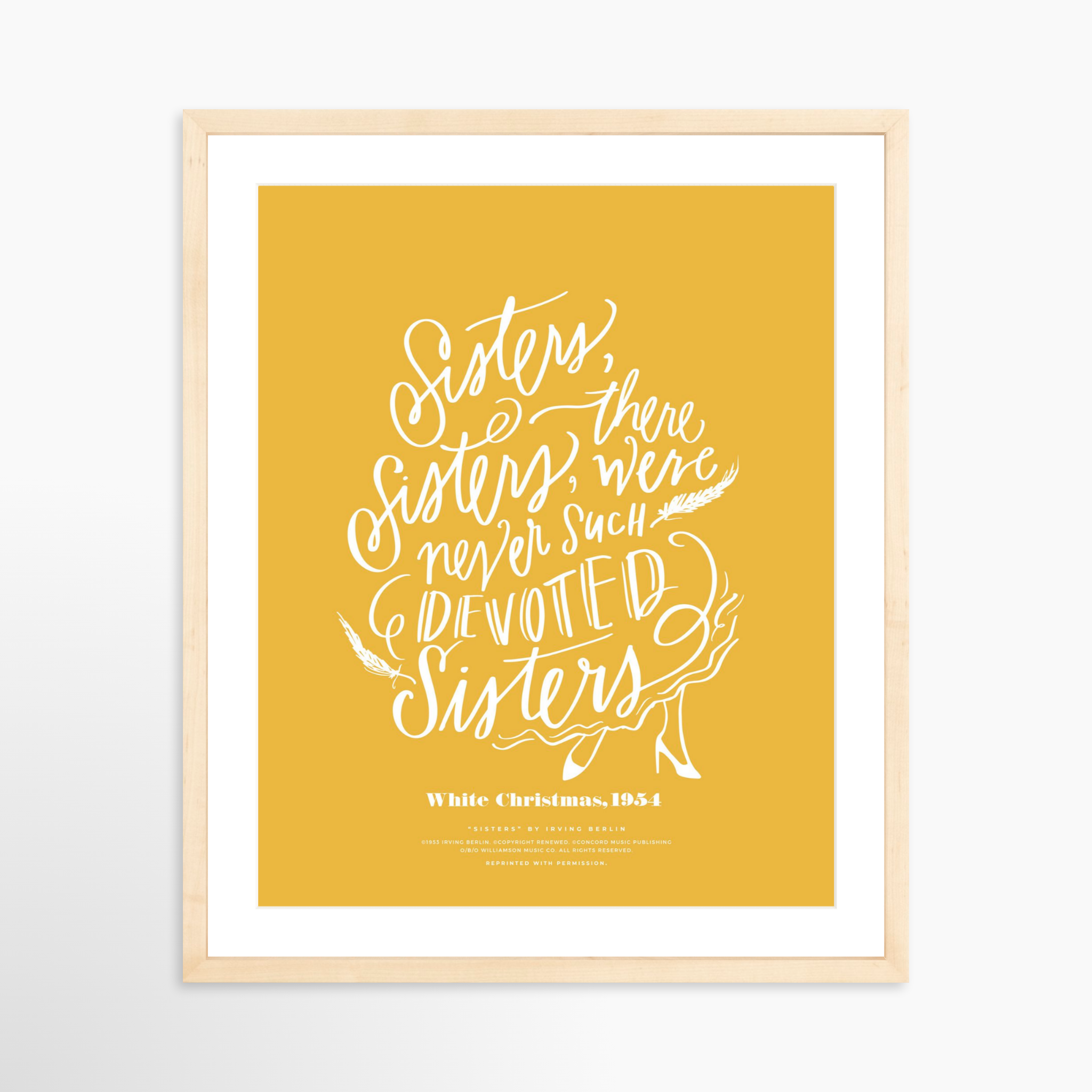 16x20 / Natural Frame + White Mat