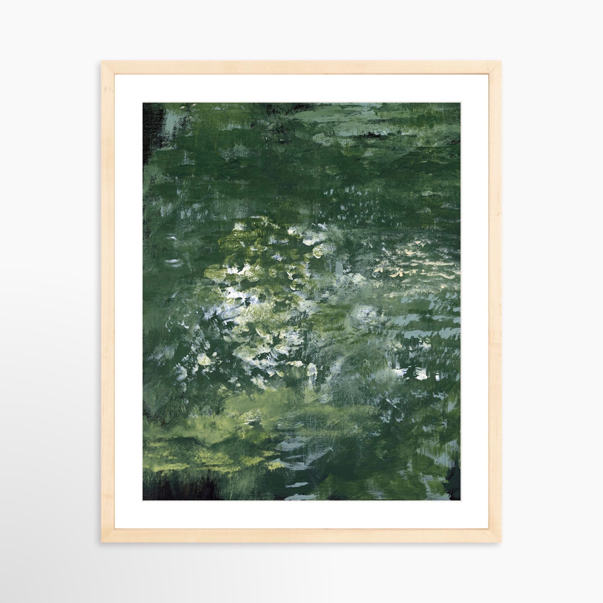 16x20 / Natural Frame + White Mat