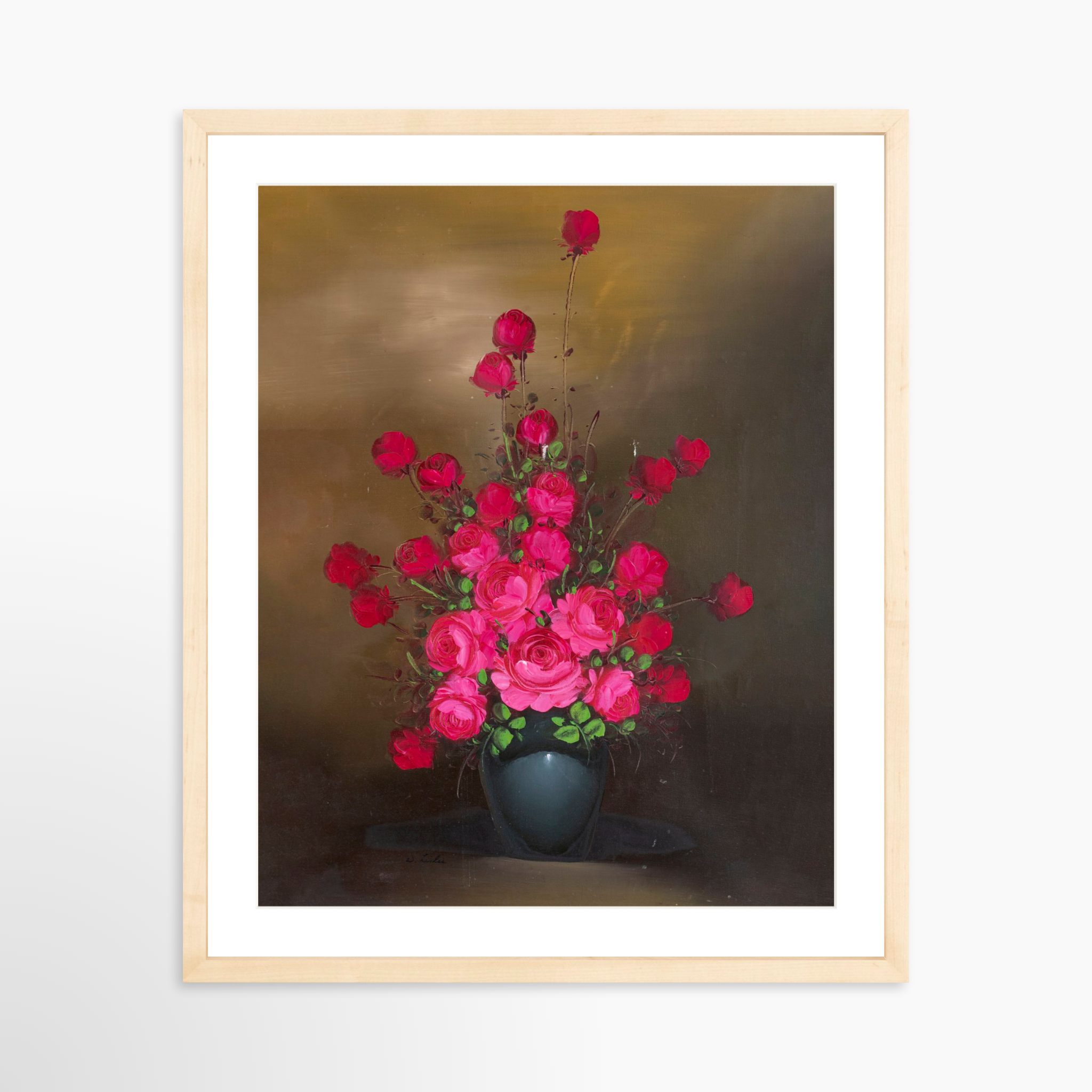 16x20 / Natural Frame + White Mat