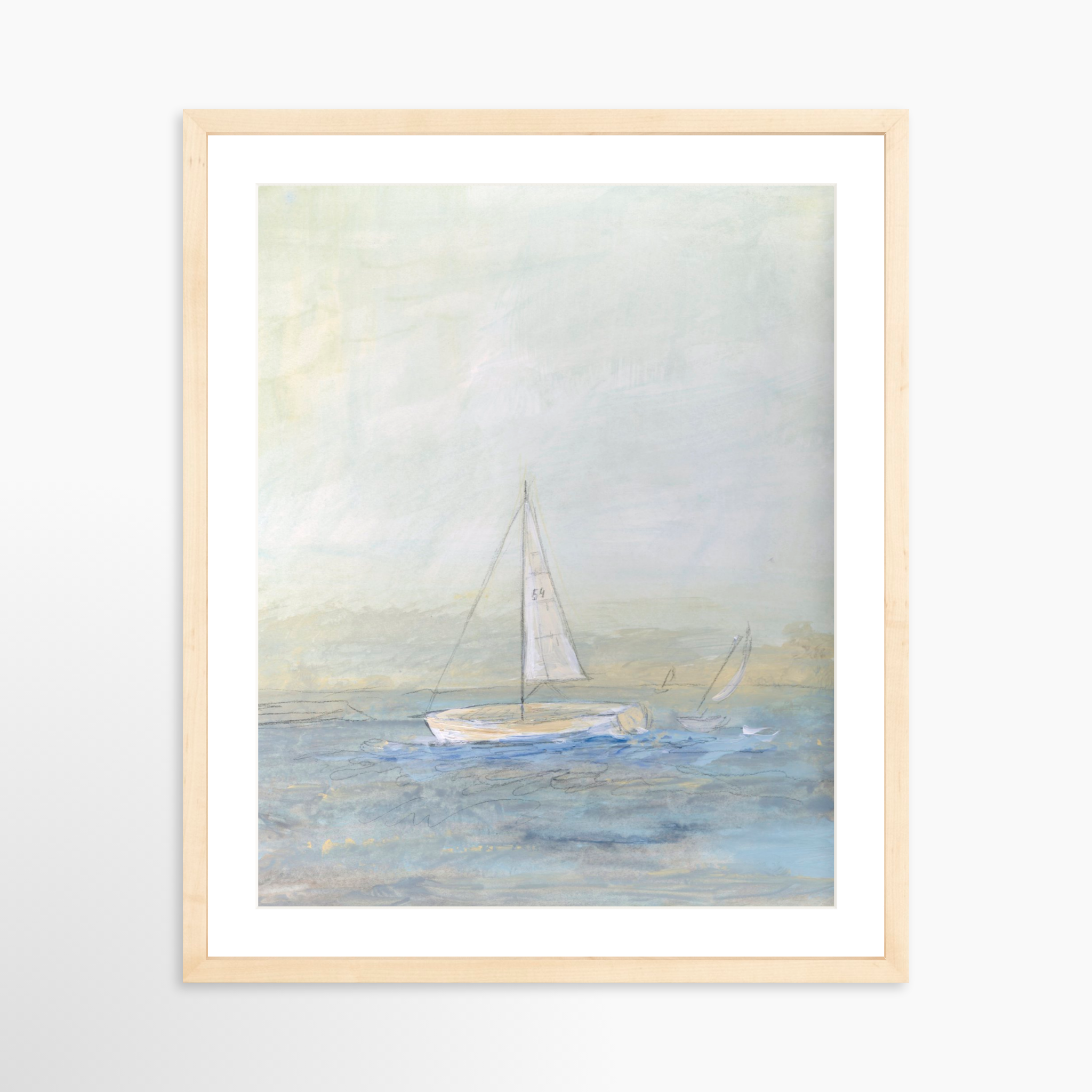 16x20 / Natural Frame + White Mat