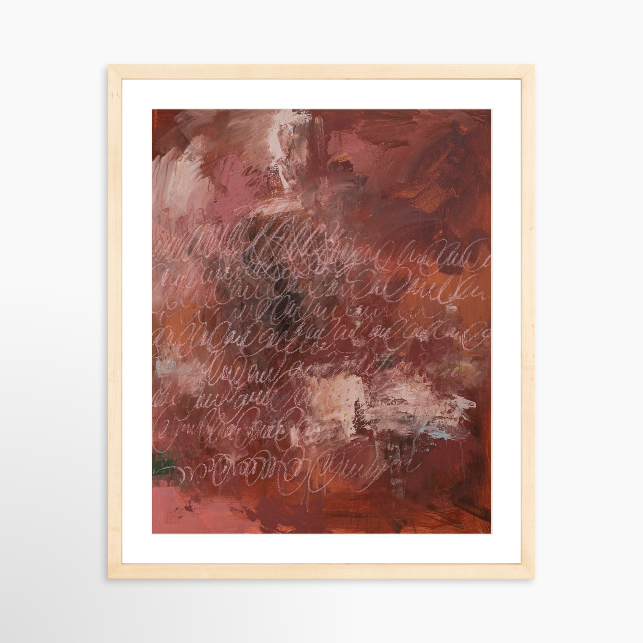 16x20 / Natural Frame + White Mat