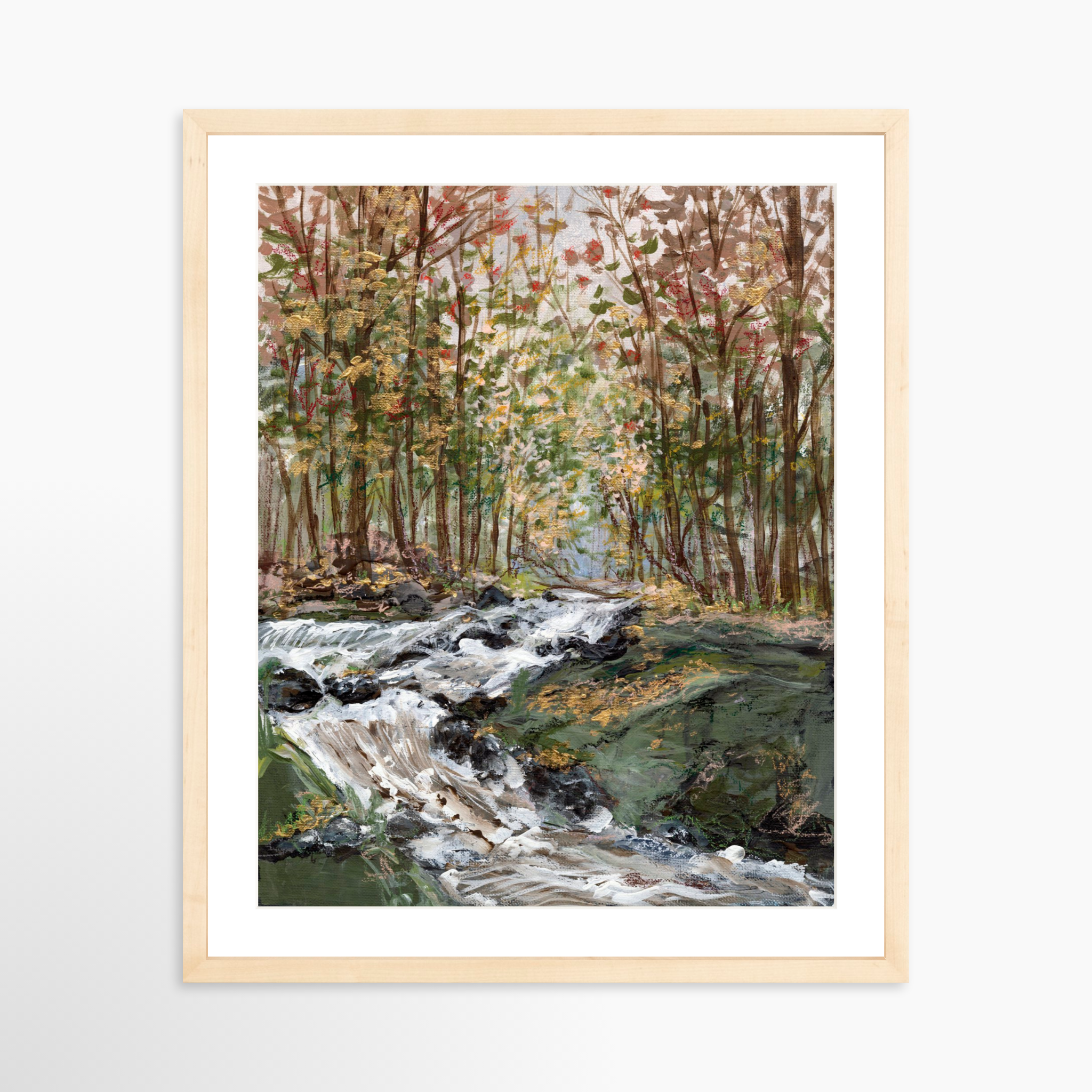 16x20 / Natural Frame + White Mat