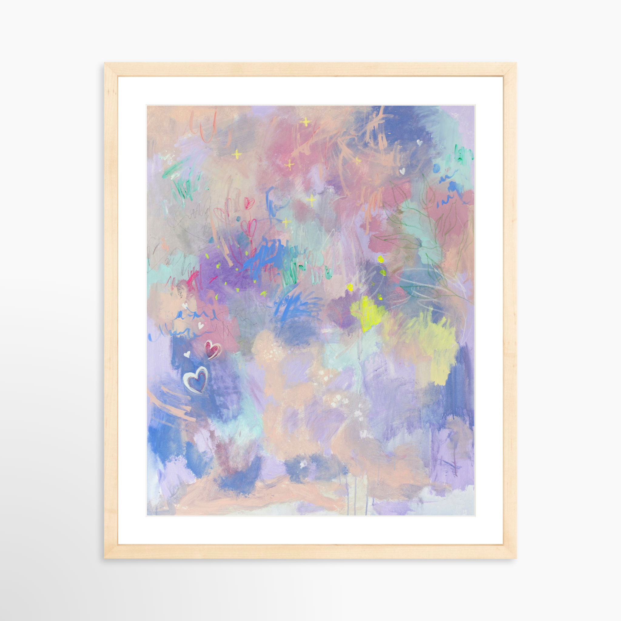 16x20 / Natural Frame + White Mat