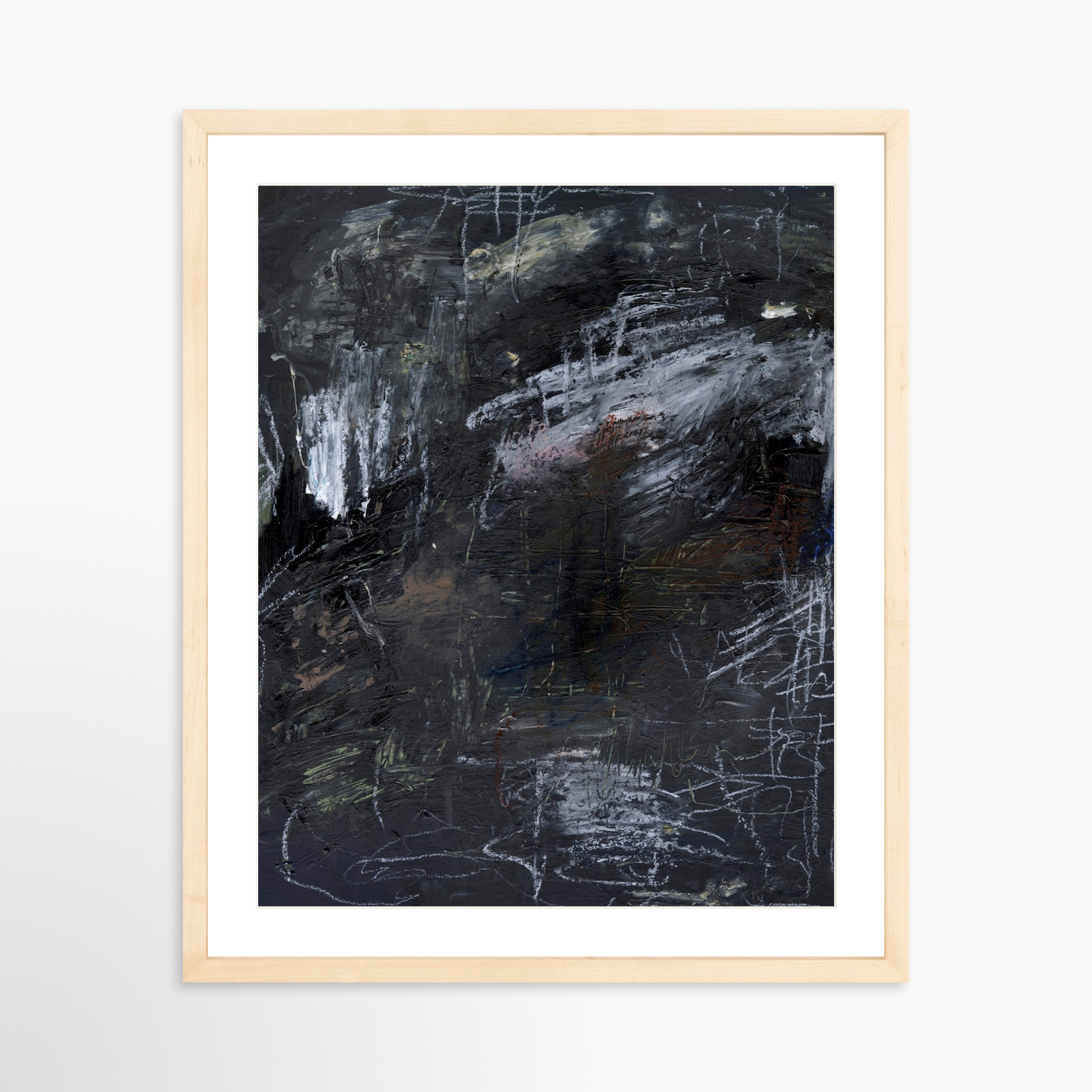 16x20 / Natural Frame + White Mat
