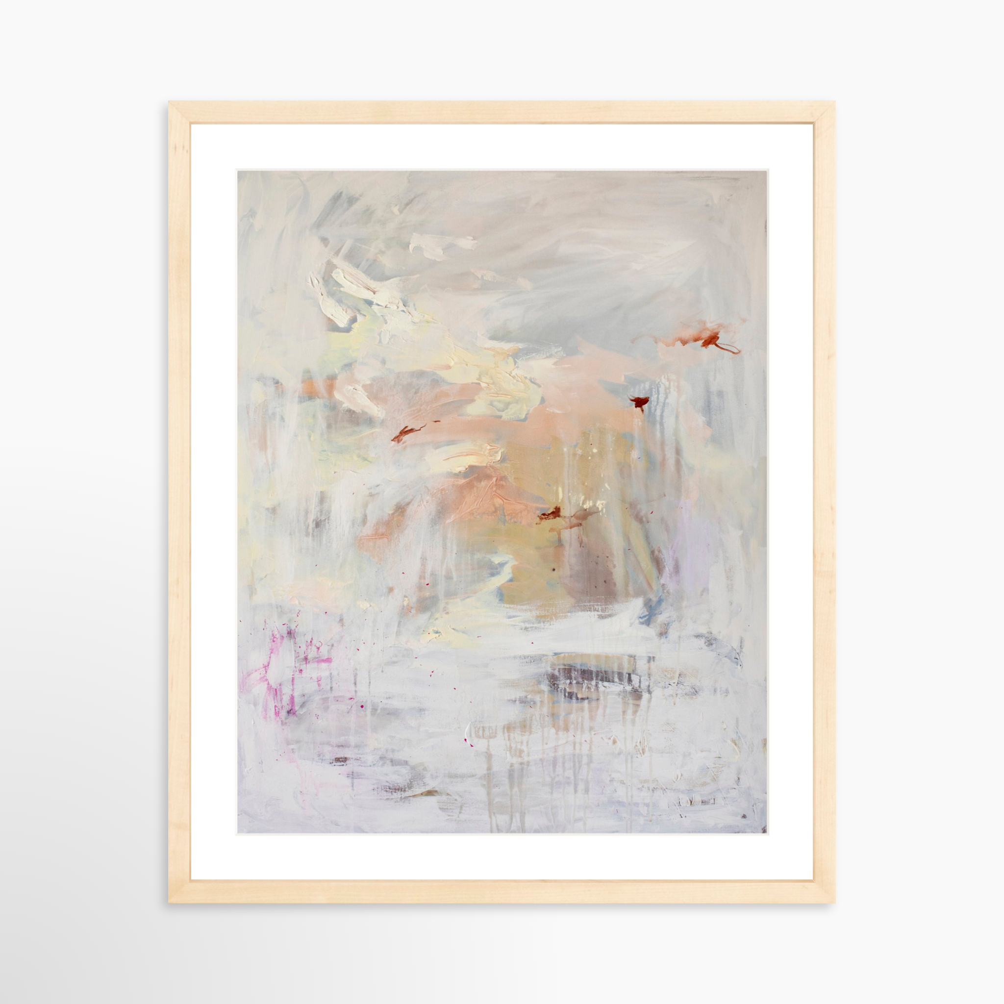 16x20 / Natural Frame + White Mat