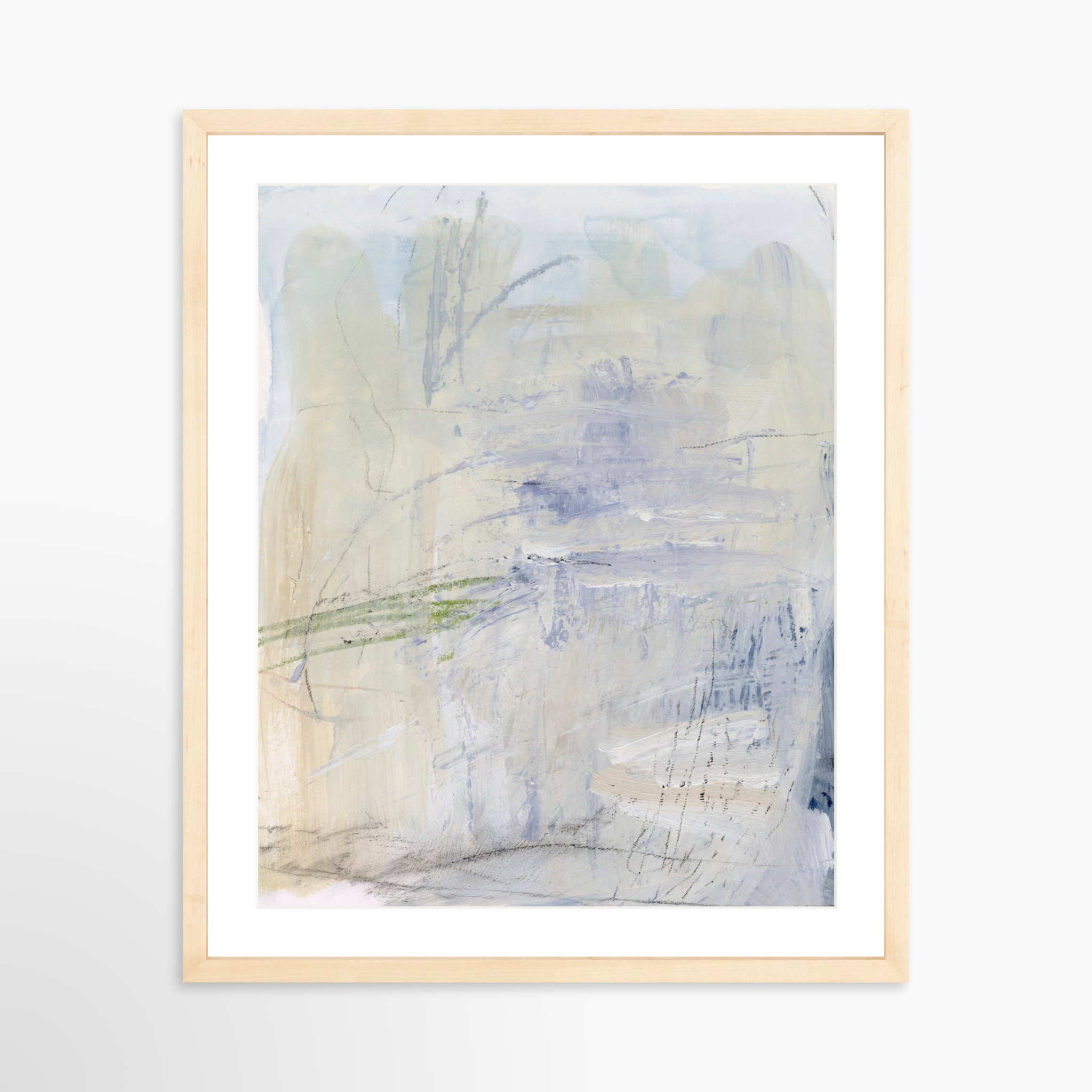 16x20 / Natural Frame + White Mat