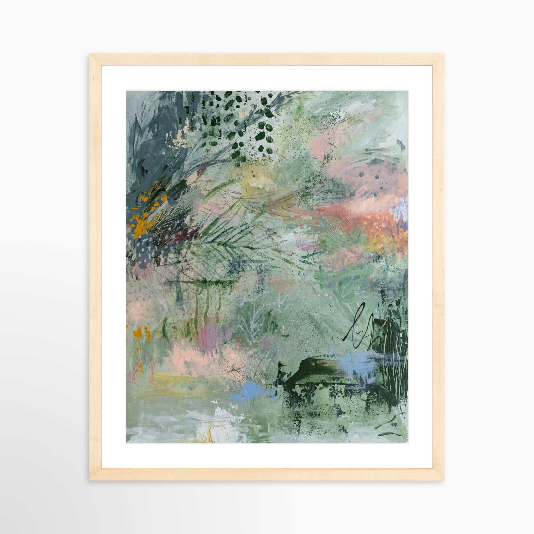 16x20 / Natural Frame + White Mat